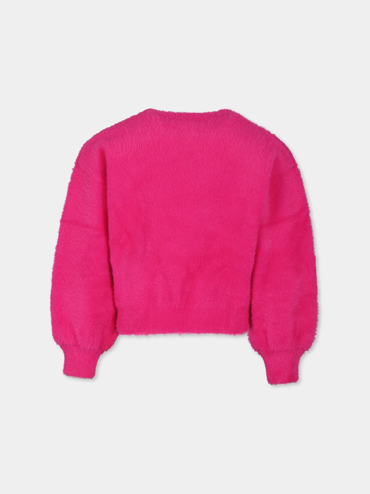 Maglione crop fucsia per bambina con logo,Marc Jacobs,W60267 433