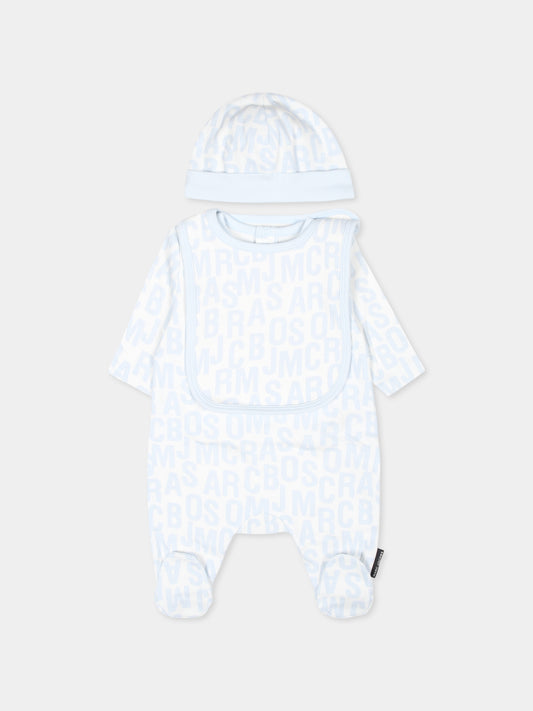 Set tutina celeste per neonato con logo,Marc Jacobs,W60328 791