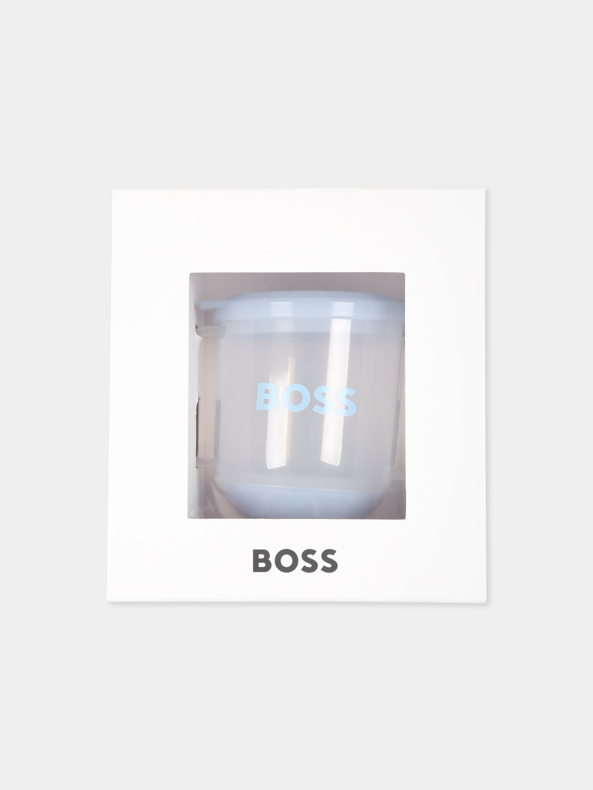 Bicchiere celeste per neonato con logo,Boss,J90P27 771