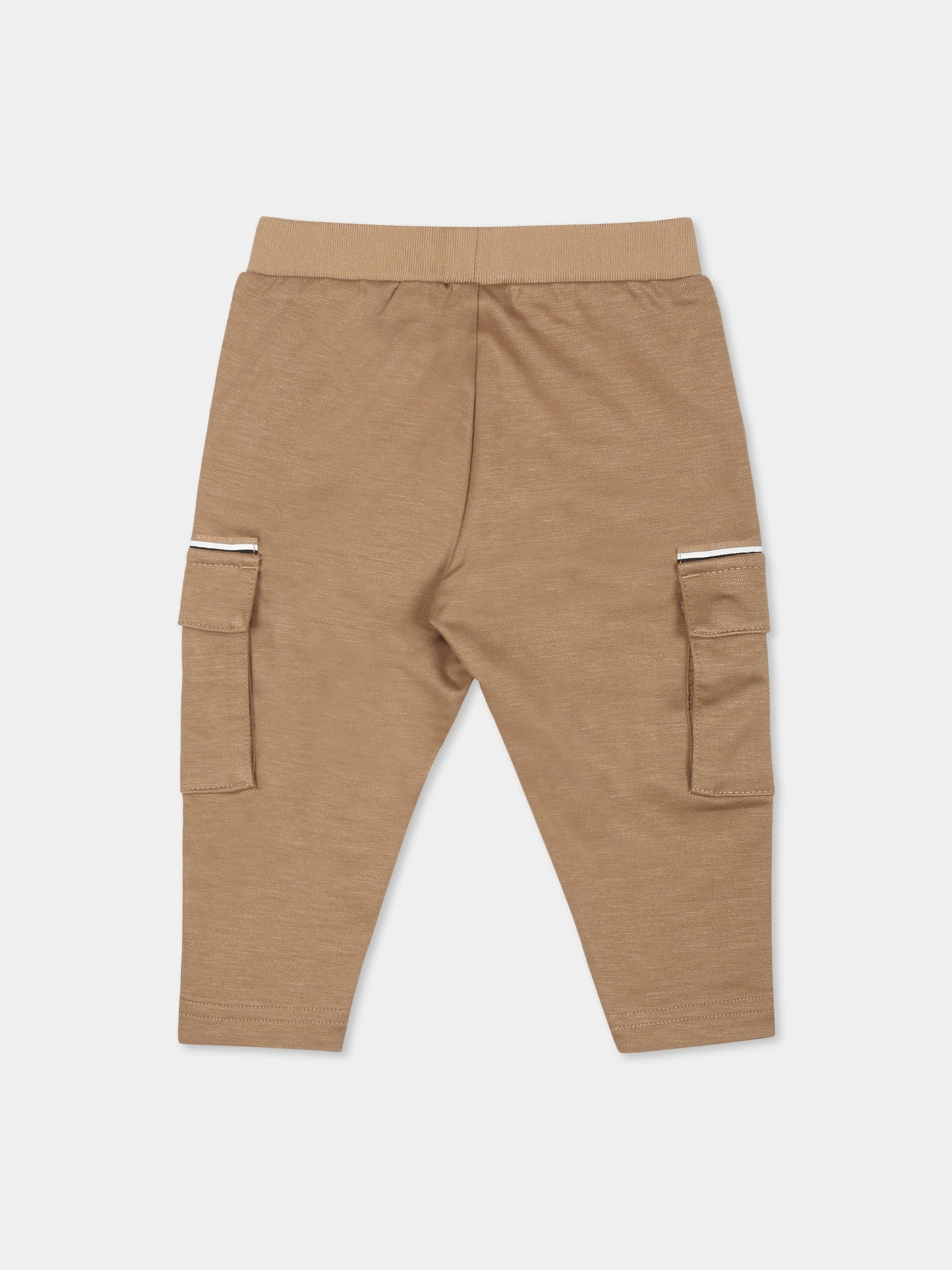 Pantaloni beige per neonato con logo,Boss,J51275 269