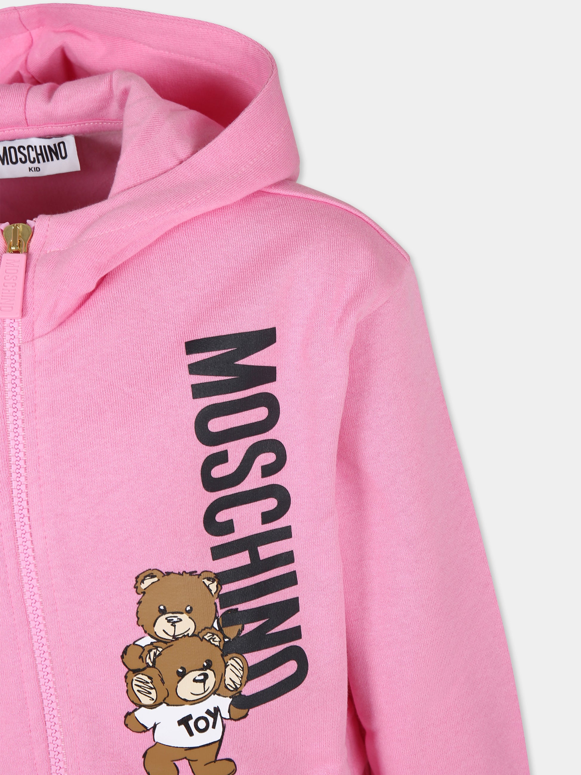 Completo rosa per bambina con Teddy Bear,Moschino Kids,HUK03X LCA14 50243