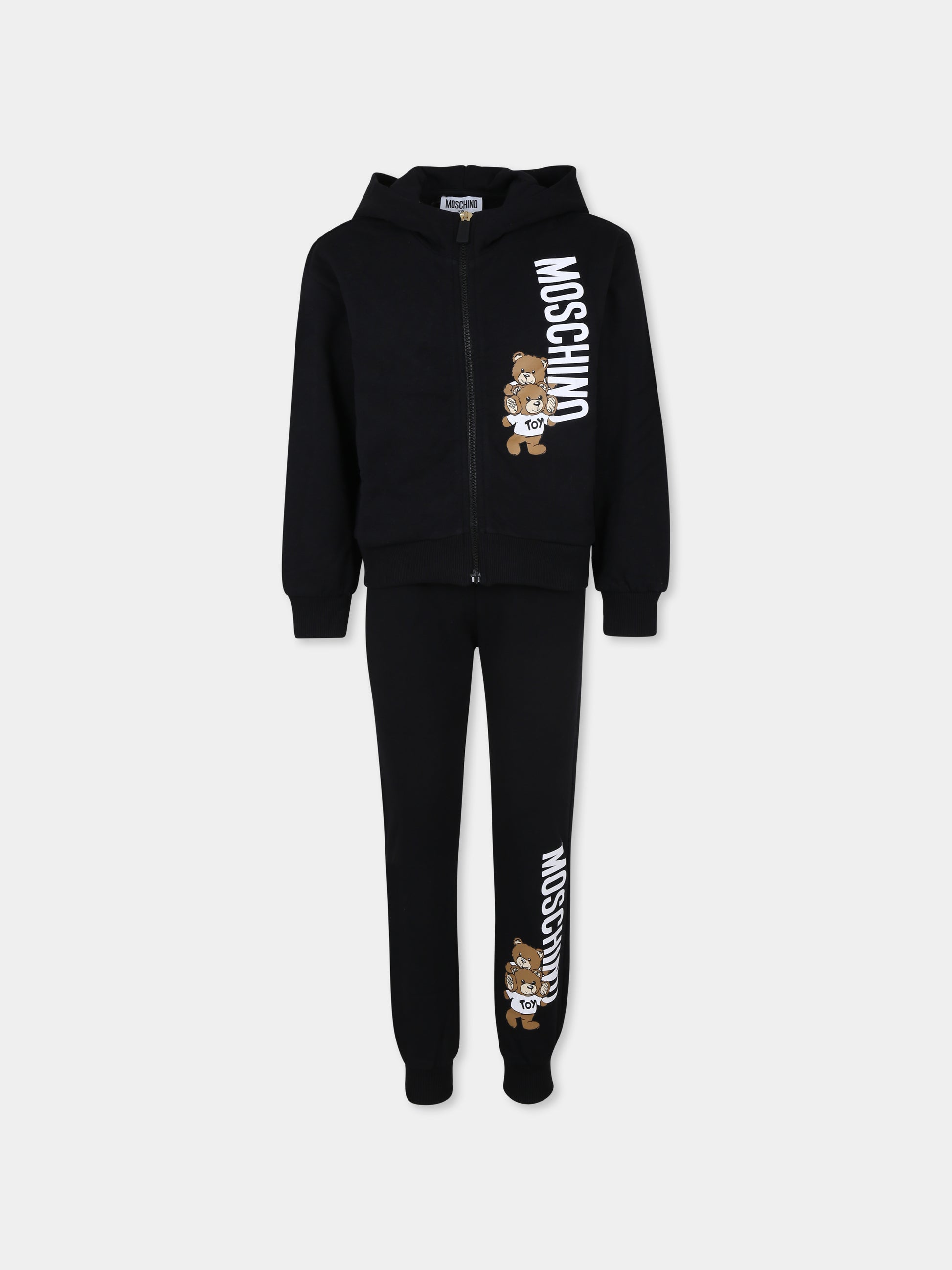 Completo nero per bambini con Teddy Bear,Moschino Kids,HUK03X LCA14 60100