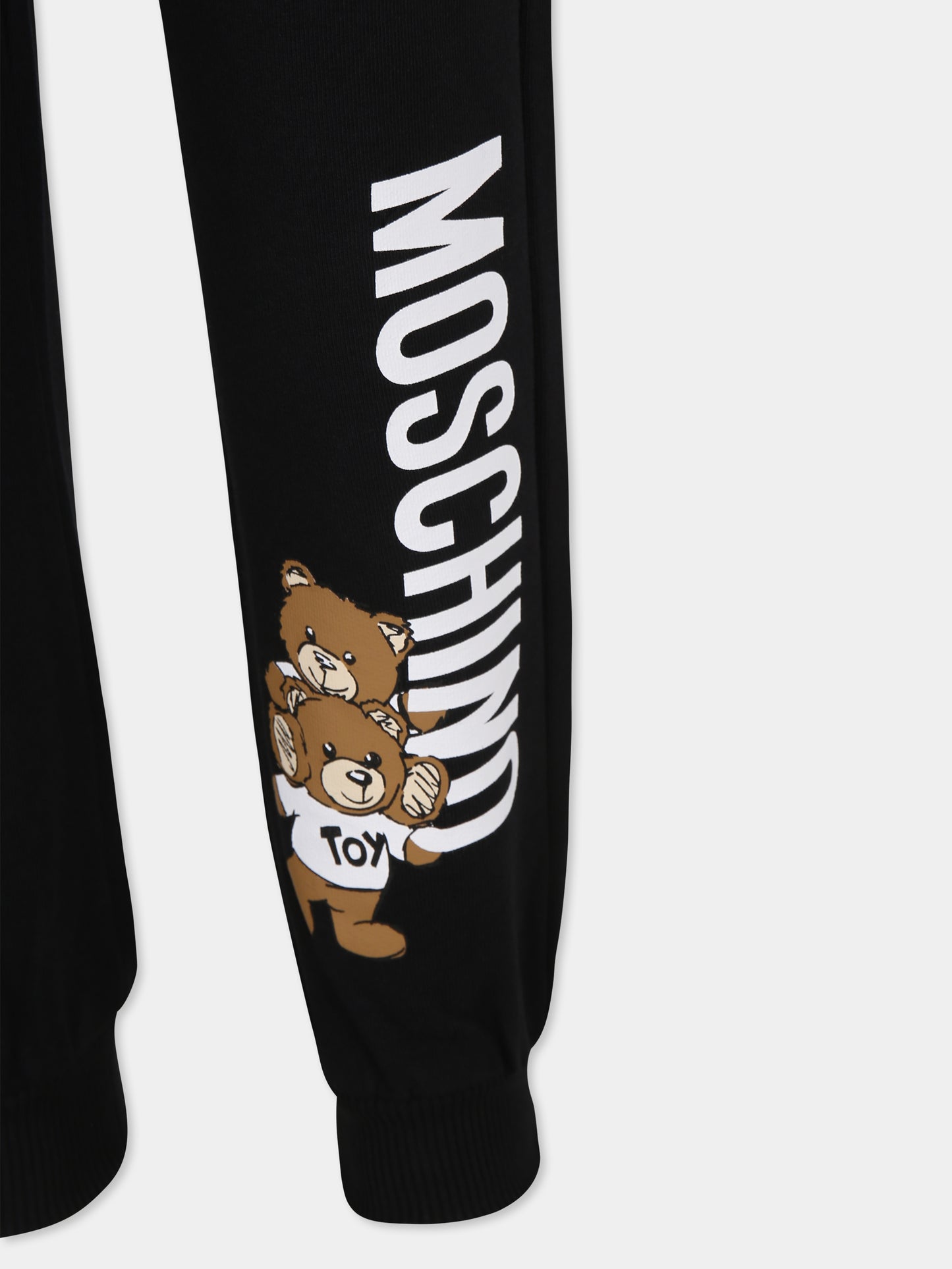 Pantaloni neri per bambini con due Teddy Bear,Moschino Kids,HUP084 LCA14 60100