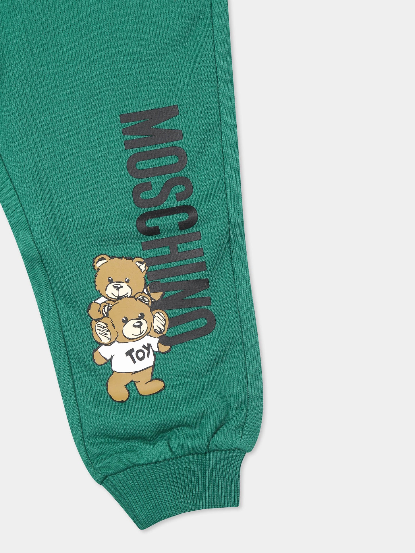 Completo verde per neonati con due Teddy Bears,Moschino Kids,M6K02P LCA14 30139