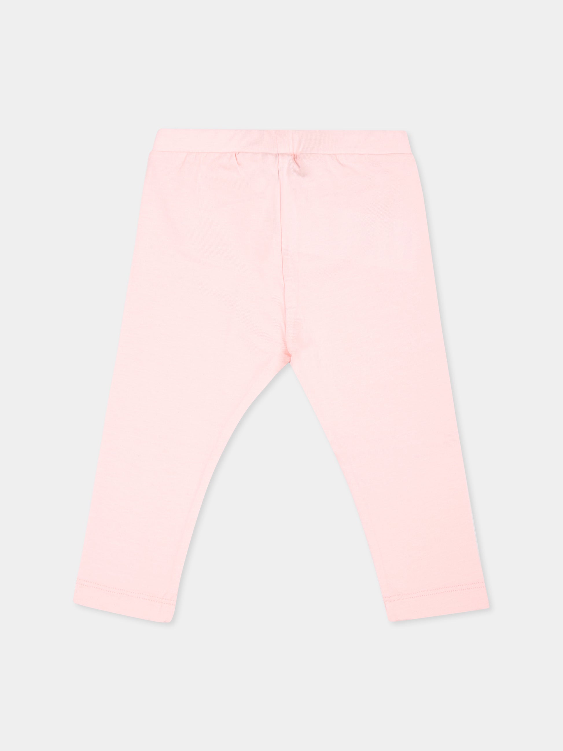 Leggings rosa per neonata con logo,Moschino Kids,MDP03A LBA11 50209