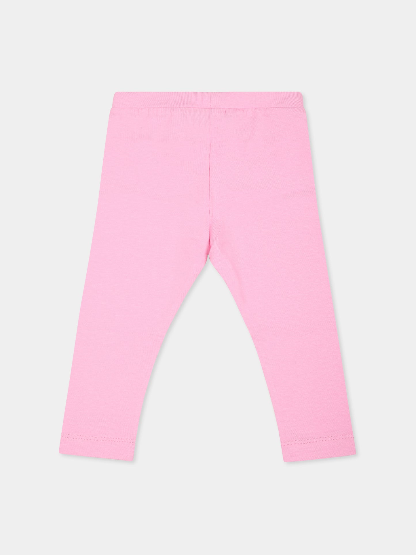 Leggings fucsia per neonata con logo,Moschino Kids,MDP03A LBA11 50243