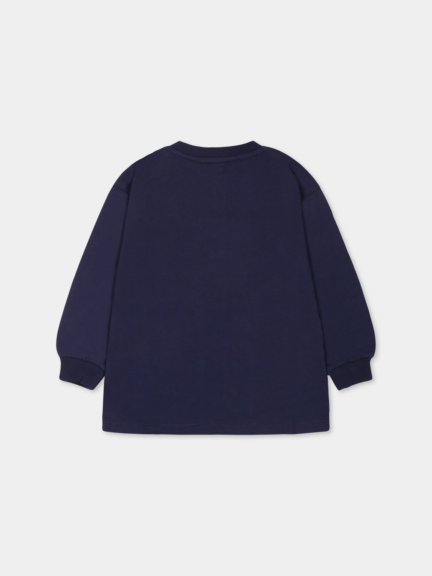 Bleu dress for baby girl with two Teddy Bears