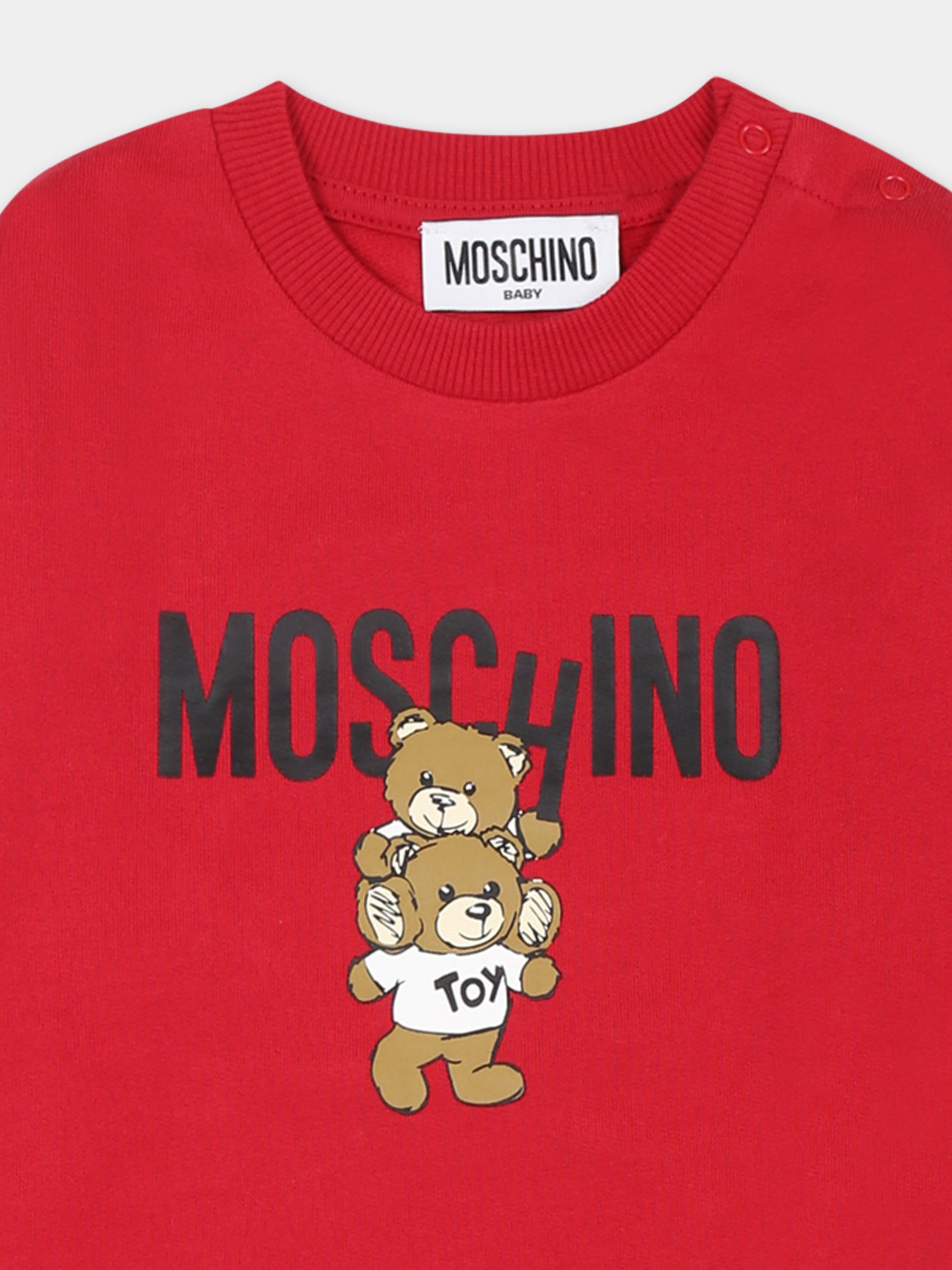 Burgundy dress for baby girl with two Teddy Bears