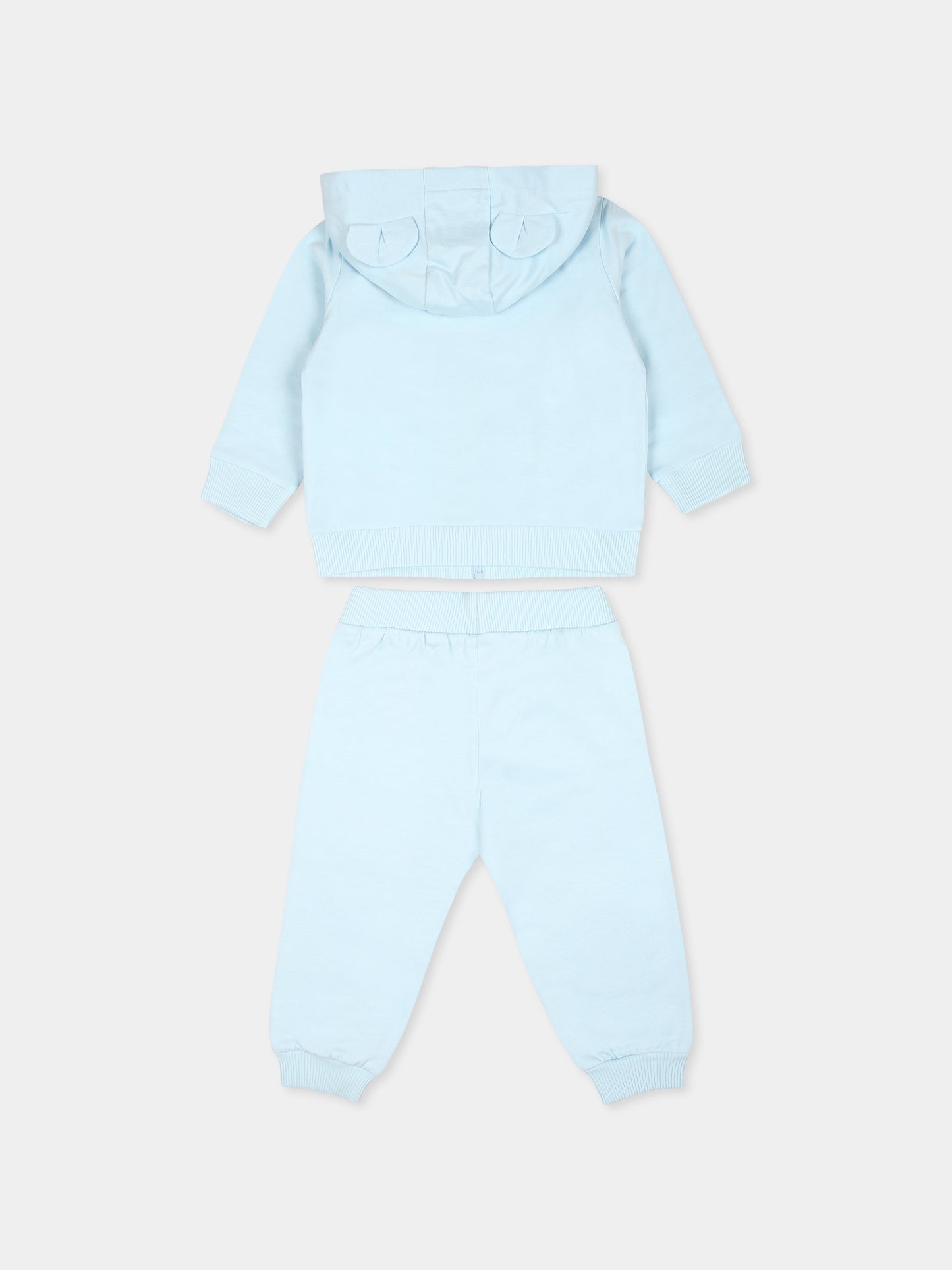 Completo celeste per neonato con Teddy Bear,Moschino Kids,MMK04P LCA63 40304