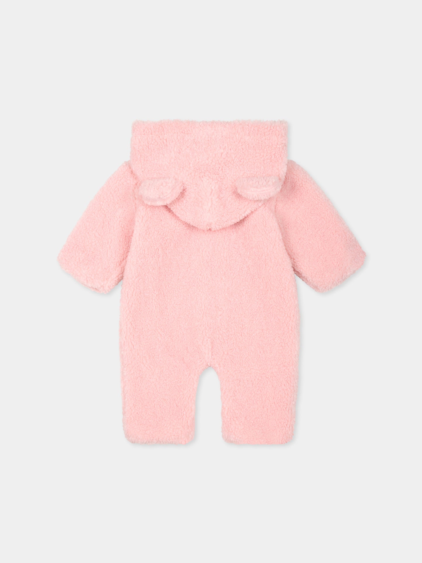 Ecopelliccia rosa per neonata con logo,Moschino Kids,MMT027 LIA00 50209