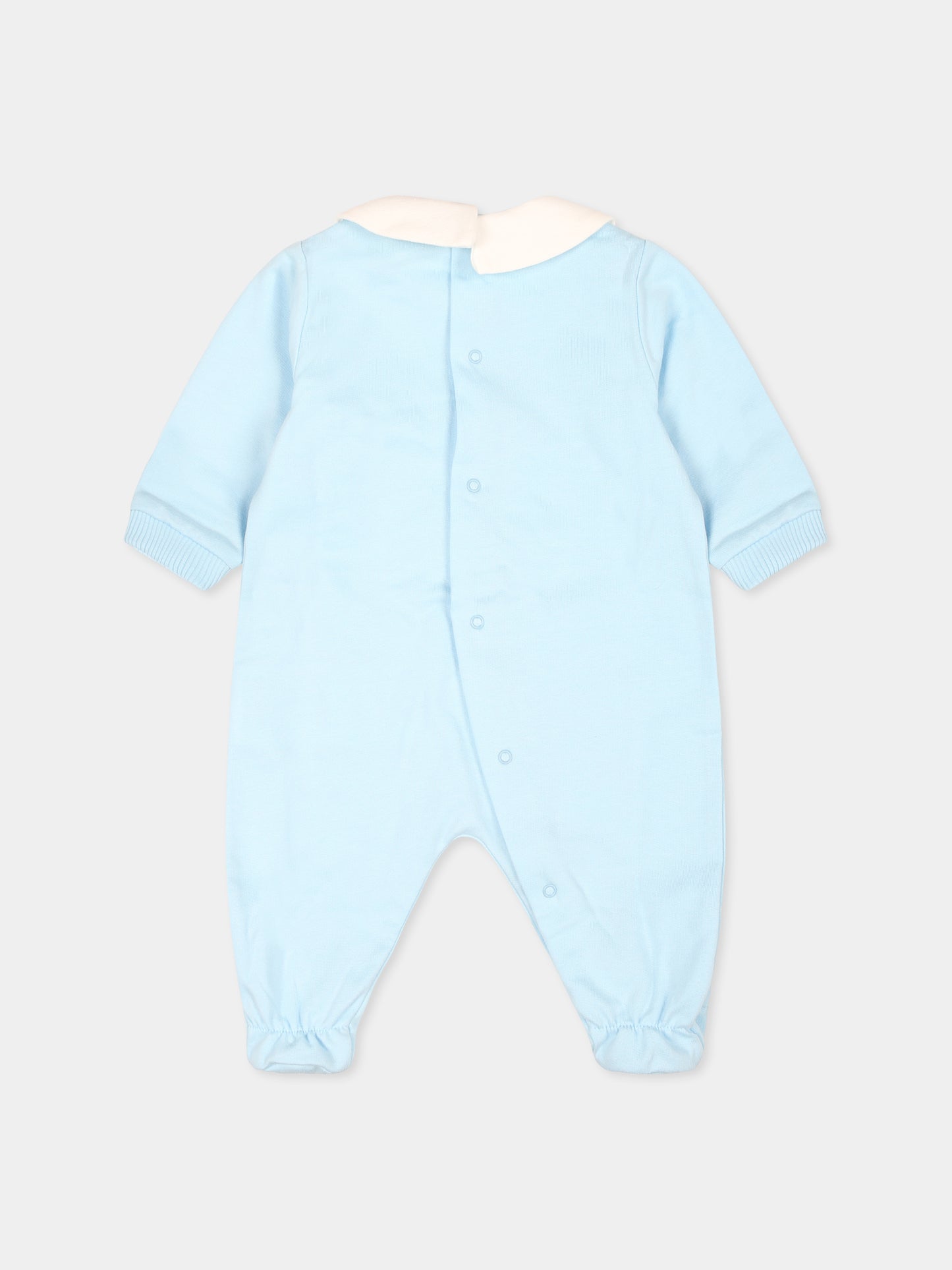 Set tutina celeste per neonato con Teddy Bear e stelle,Moschino Kids,MMY04G LCA40 40304