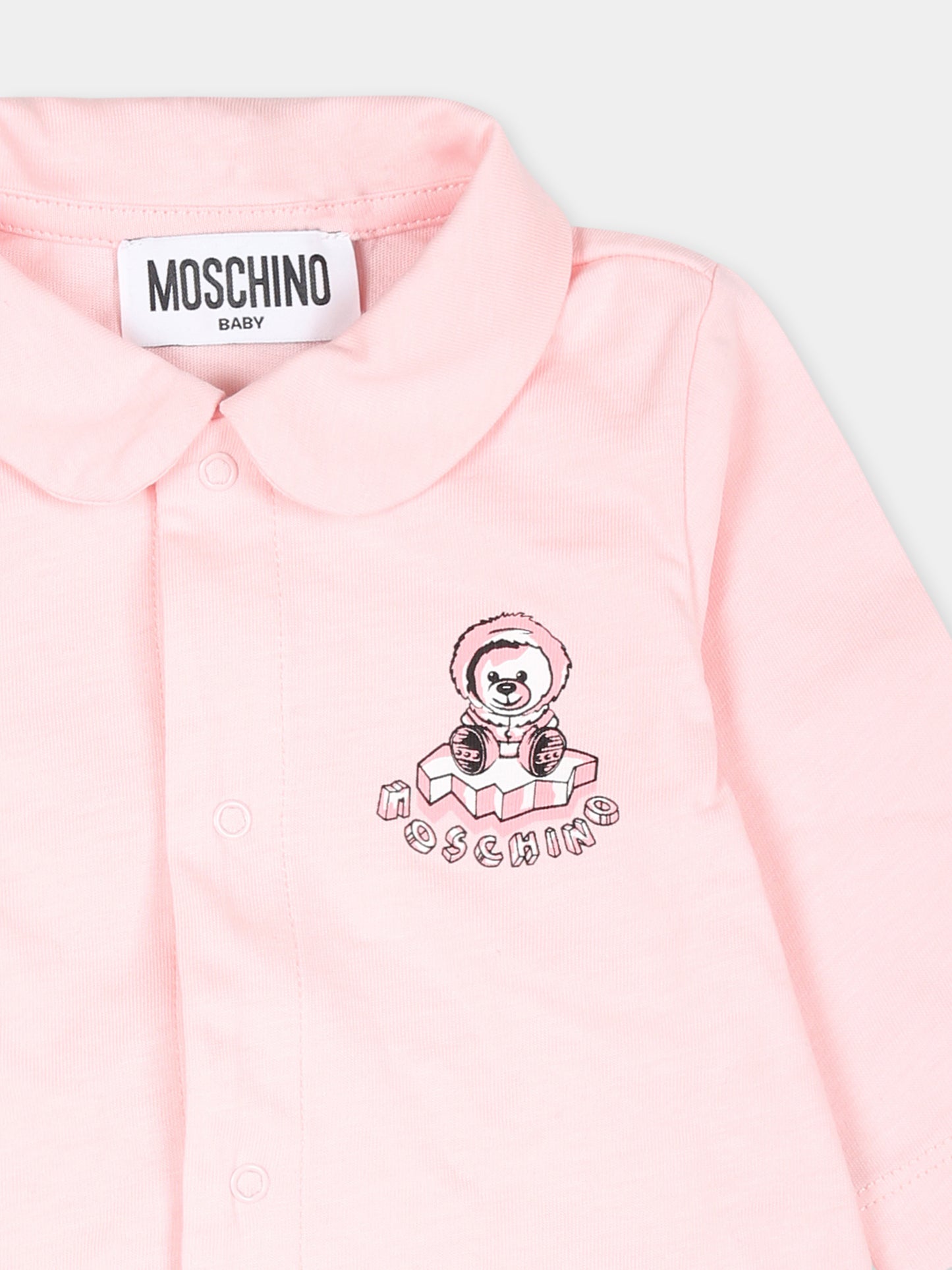 Tutina rosa per neonata con Teddy Bear,Moschino Kids,MMY053 LAA10 50209