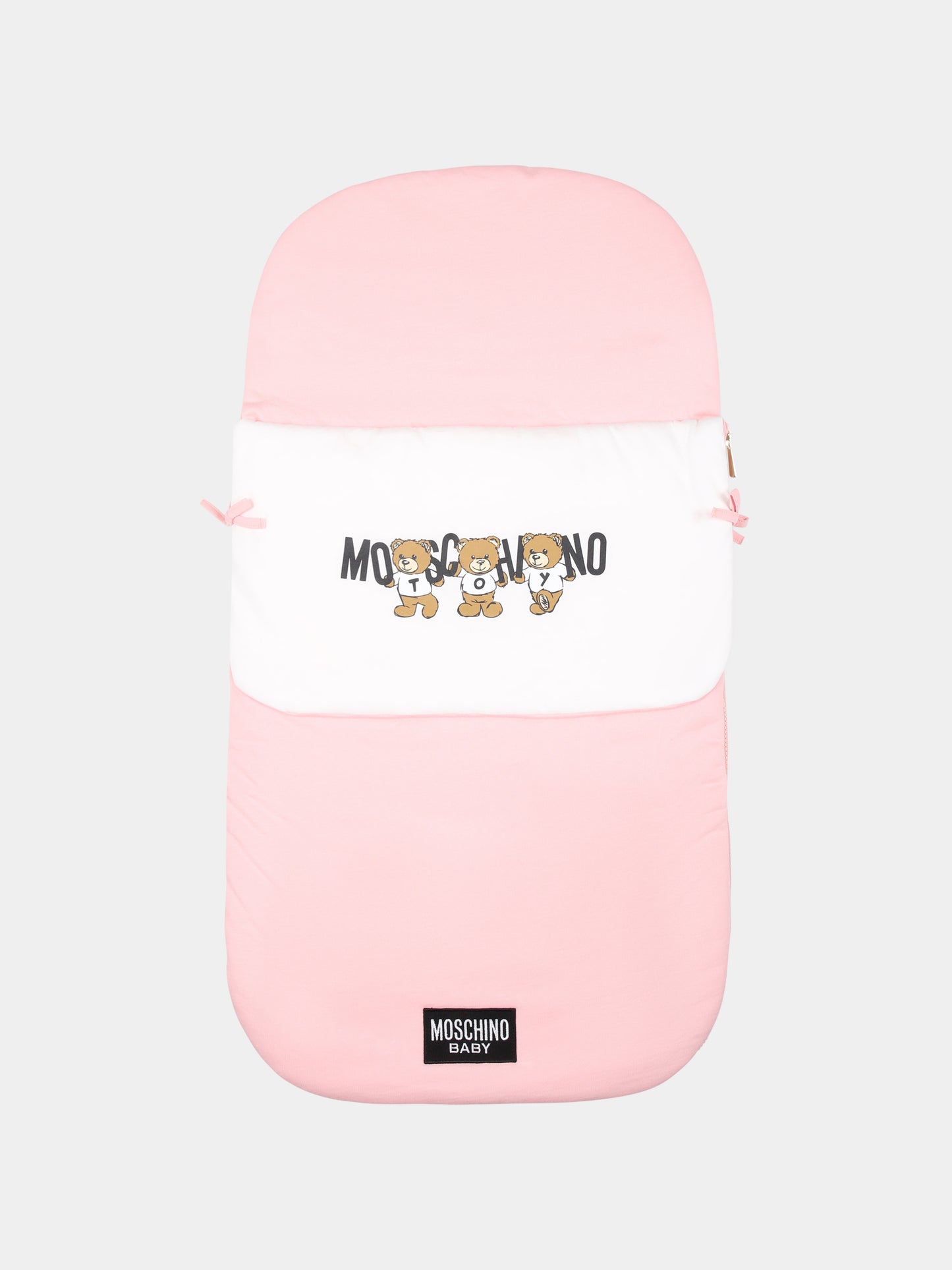 Sacco nanna rosa per neonata con tre Teddy Bear,Moschino Kids,MPE00F LCA40 50209