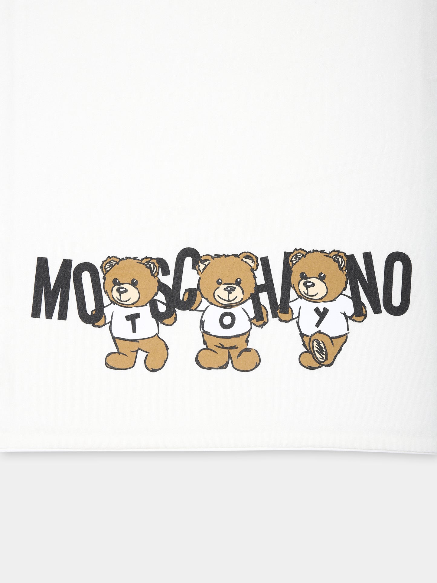 Coperta avorio per neonati con tre Teddy Bears,Moschino Kids,MUB00F LCA40 10063