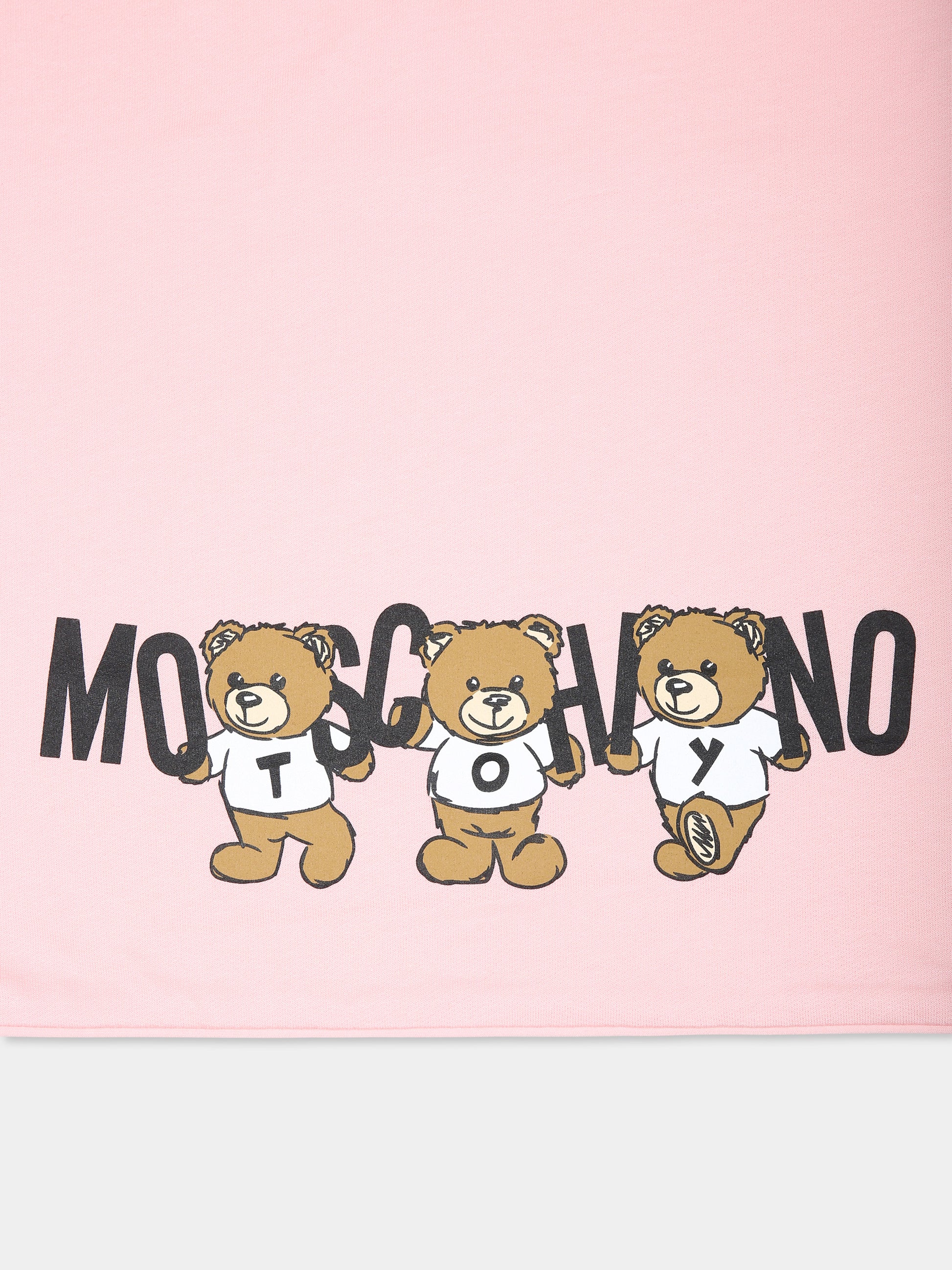 Coperta rosa per neonata con tre Teddy Bears,Moschino Kids,MUB00F LCA40 50209