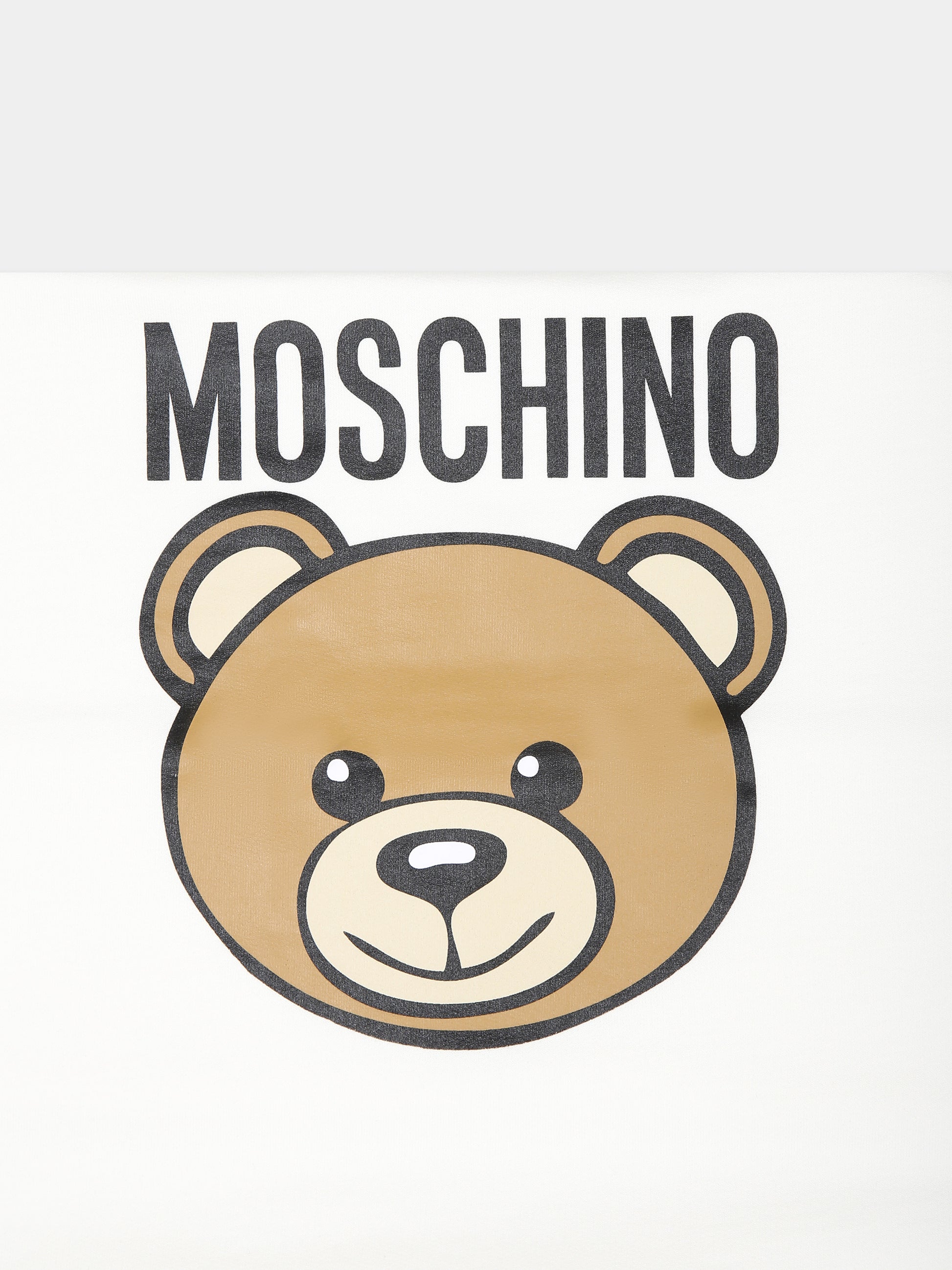 Coperta avorio per neonati con Teddy Bear,Moschino Kids,MUB00G LCA40 10063