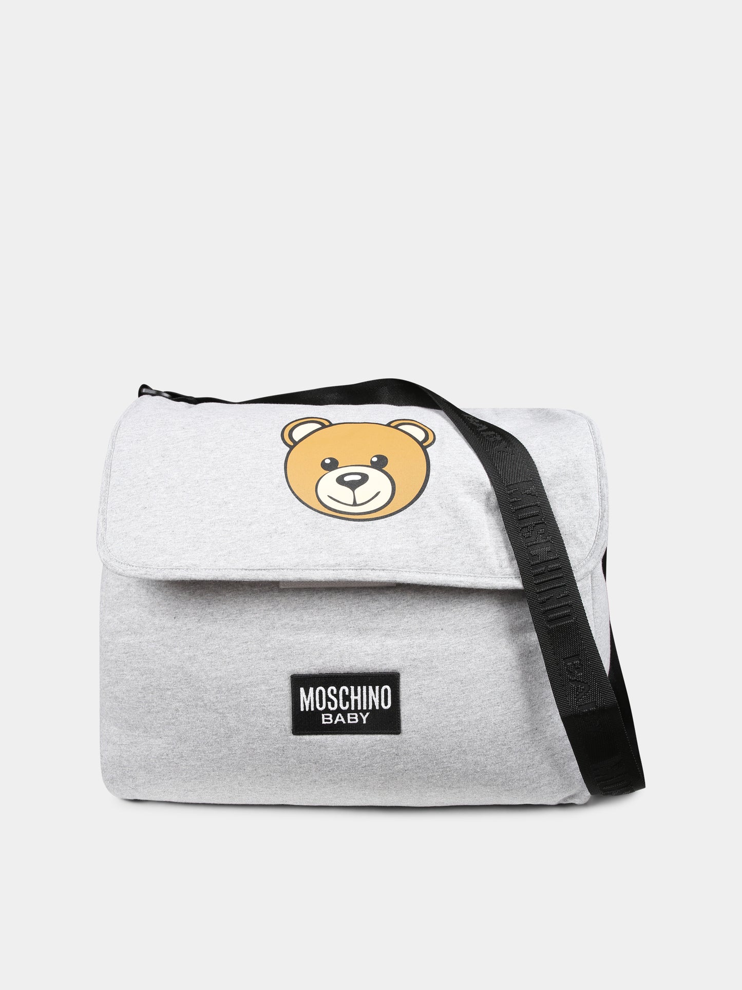 Borsa mamma grigia per neonati con Teddy Bear,Moschino Kids,MUX053 LCA40 60901