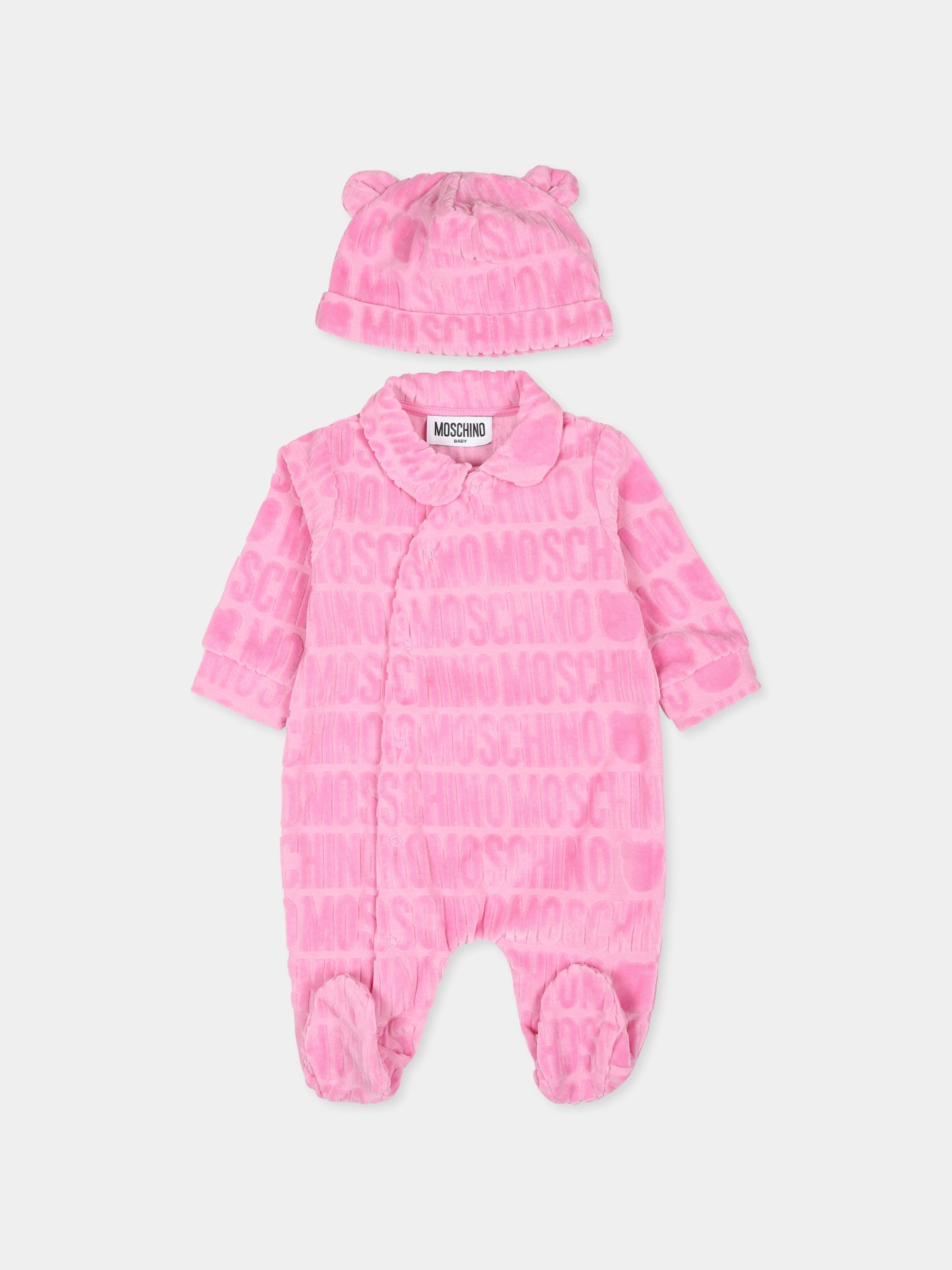 Set tutina rosa per neonata con Teddy Bear,Moschino Kids,MUY071 LGB11 50243