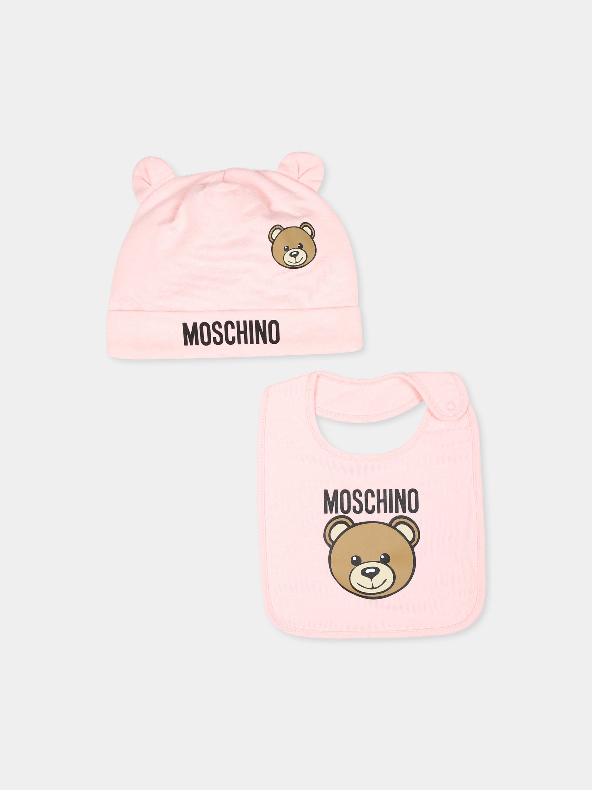 Set accessori rosa per neonata con Teddy Bear,Moschino Kids,MUY079 LCA40 50209