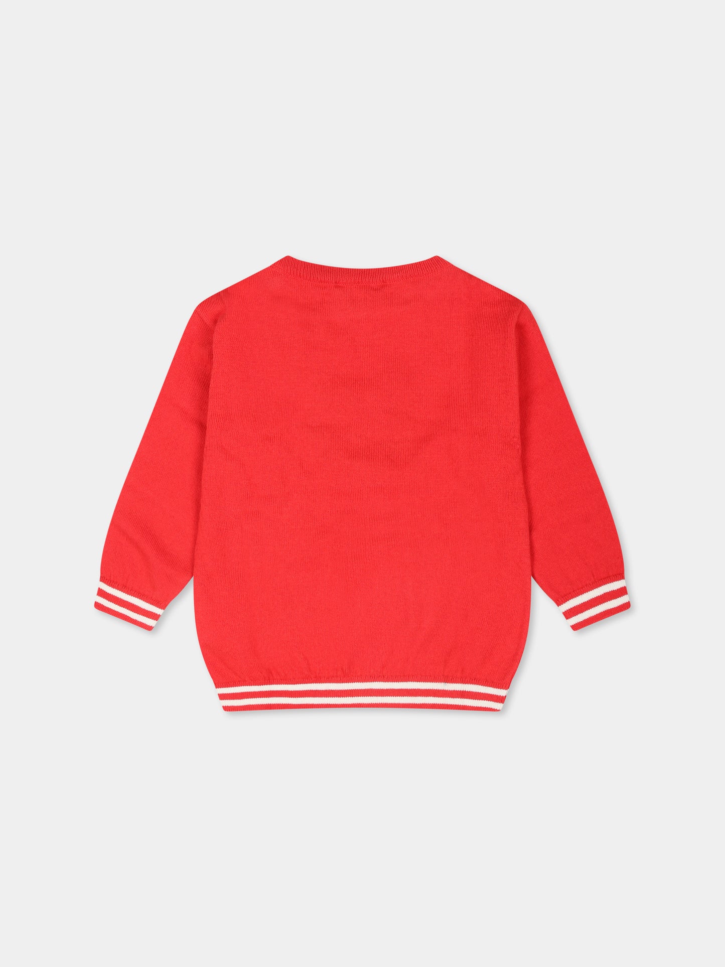 Maglione rosso per neonati con Teddy Bear,Moschino Kids,MYW00J LHE43 50109