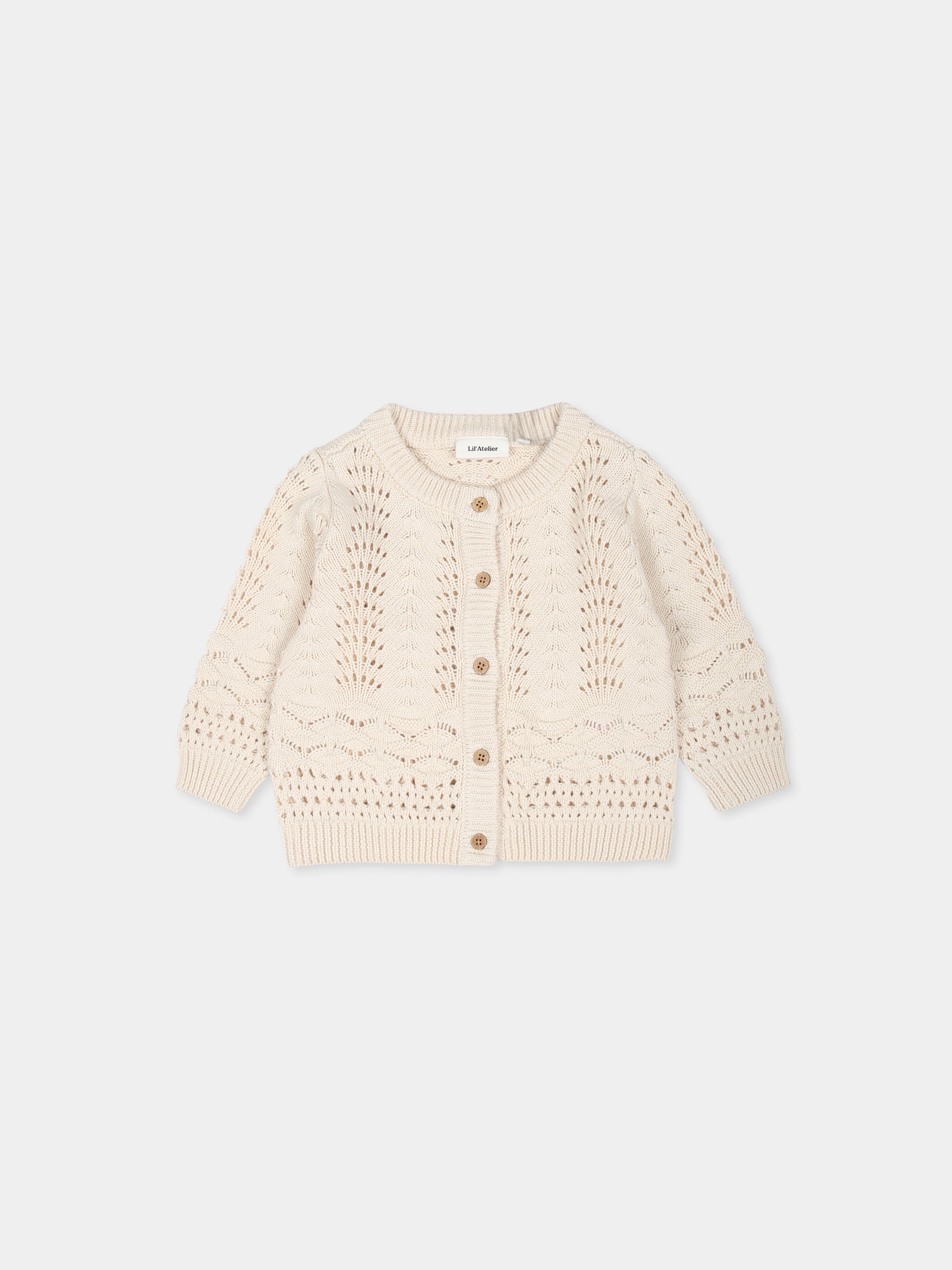 Cardigan beige per neonata,Lil' Atelier,13231636 BLEACHED SAND