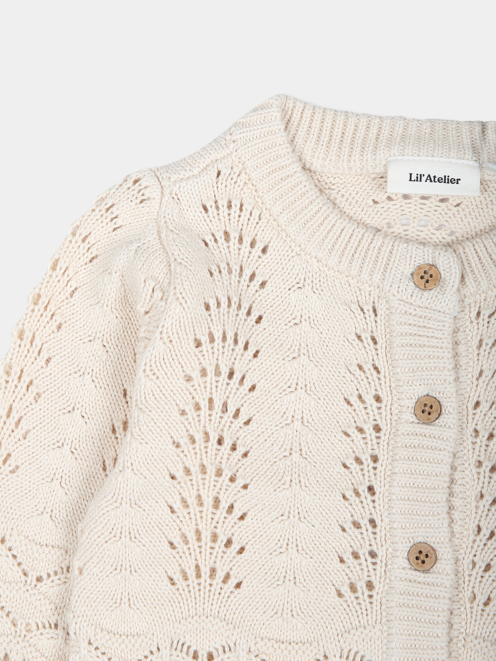 Cardigan beige per neonata,Lil' Atelier,13231636 BLEACHED SAND