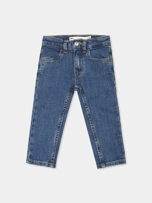 Jeans in denim 514 per neonato con patch logato,Levi's Kids,6EL316 D4E