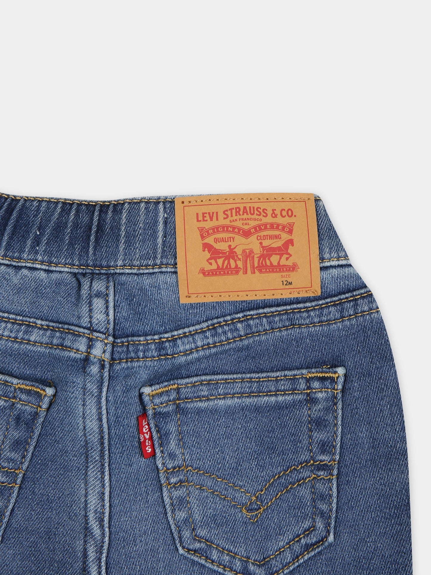 Jeans in denim per neonato con patch logato,Levi's Kids,23WMLK6EC946 M0L