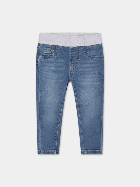 Jeans in denim per neonato con patch logato,Levi's Kids,23WLK1EA187 M8F