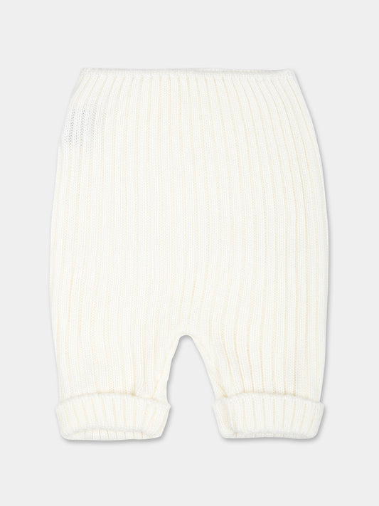 Pantaloni bianchi per neonato,Little Bear,9013 LATTE