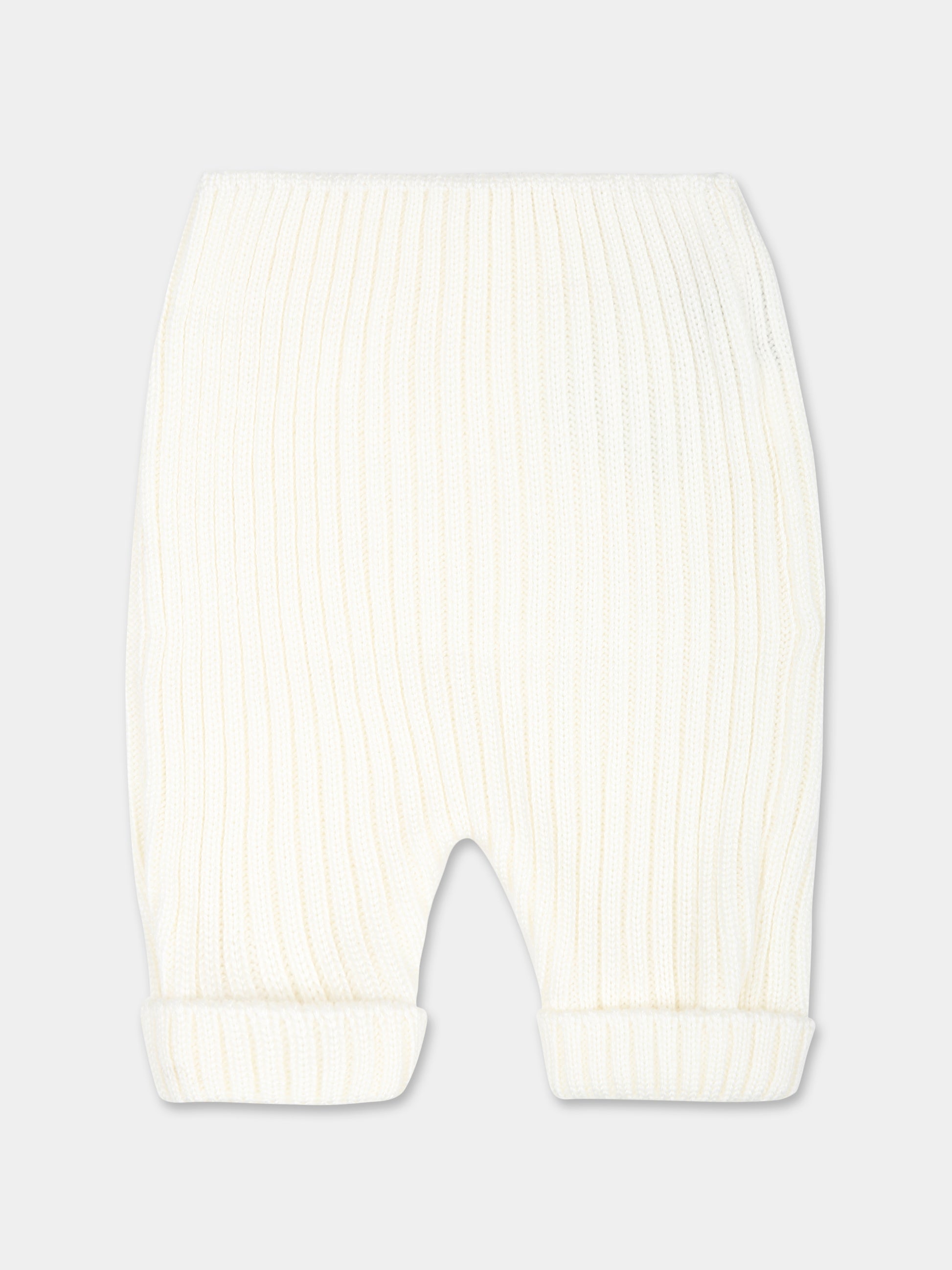 Pantaloni bianchi per neonato,Little Bear,9013 LATTE