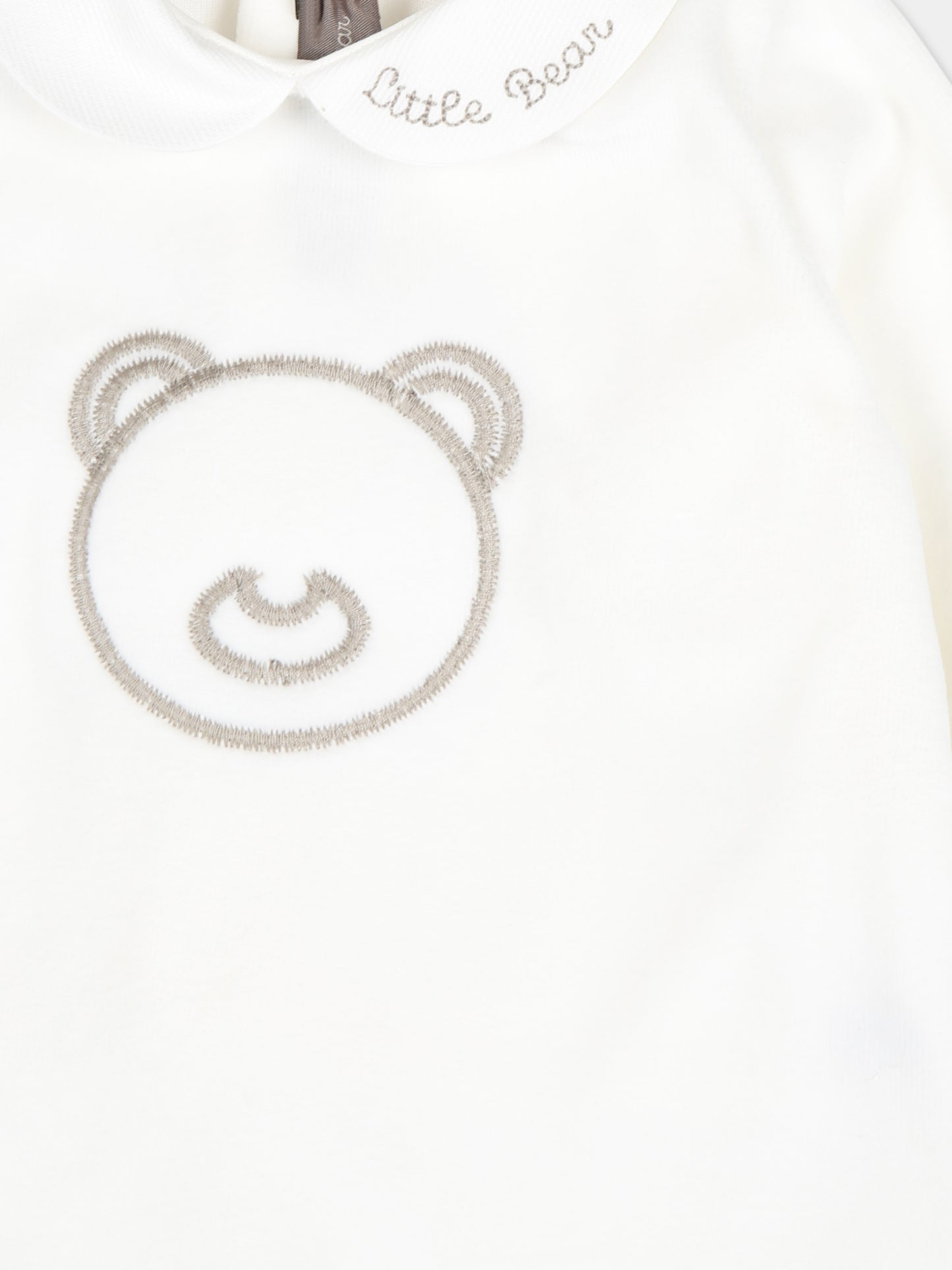 Tutina bianca per neonati con orso,Little Bear,9030 LATTE/CORDA