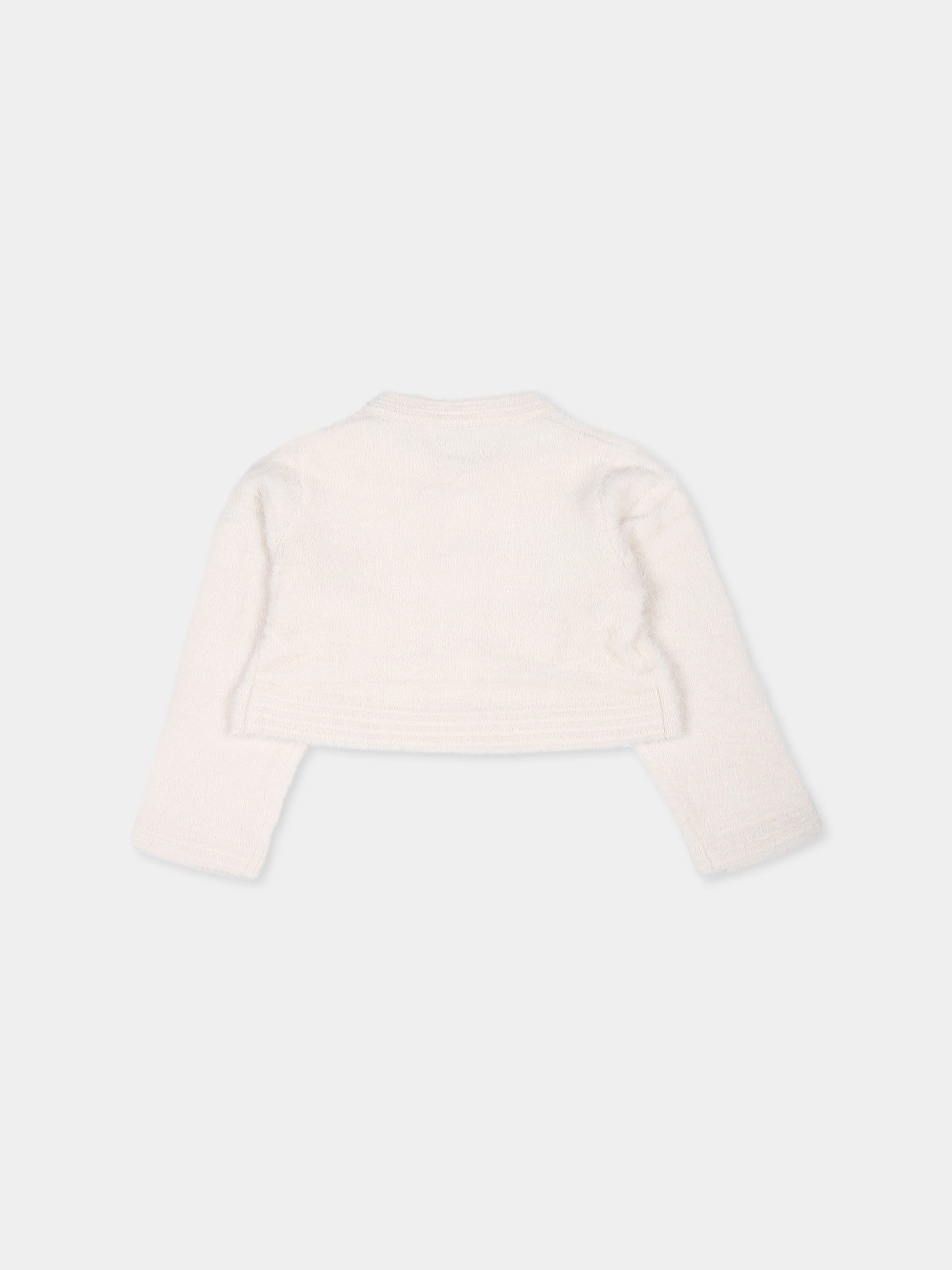 Cardigan crop beige per neonata con logo,Mayoral,2325 083