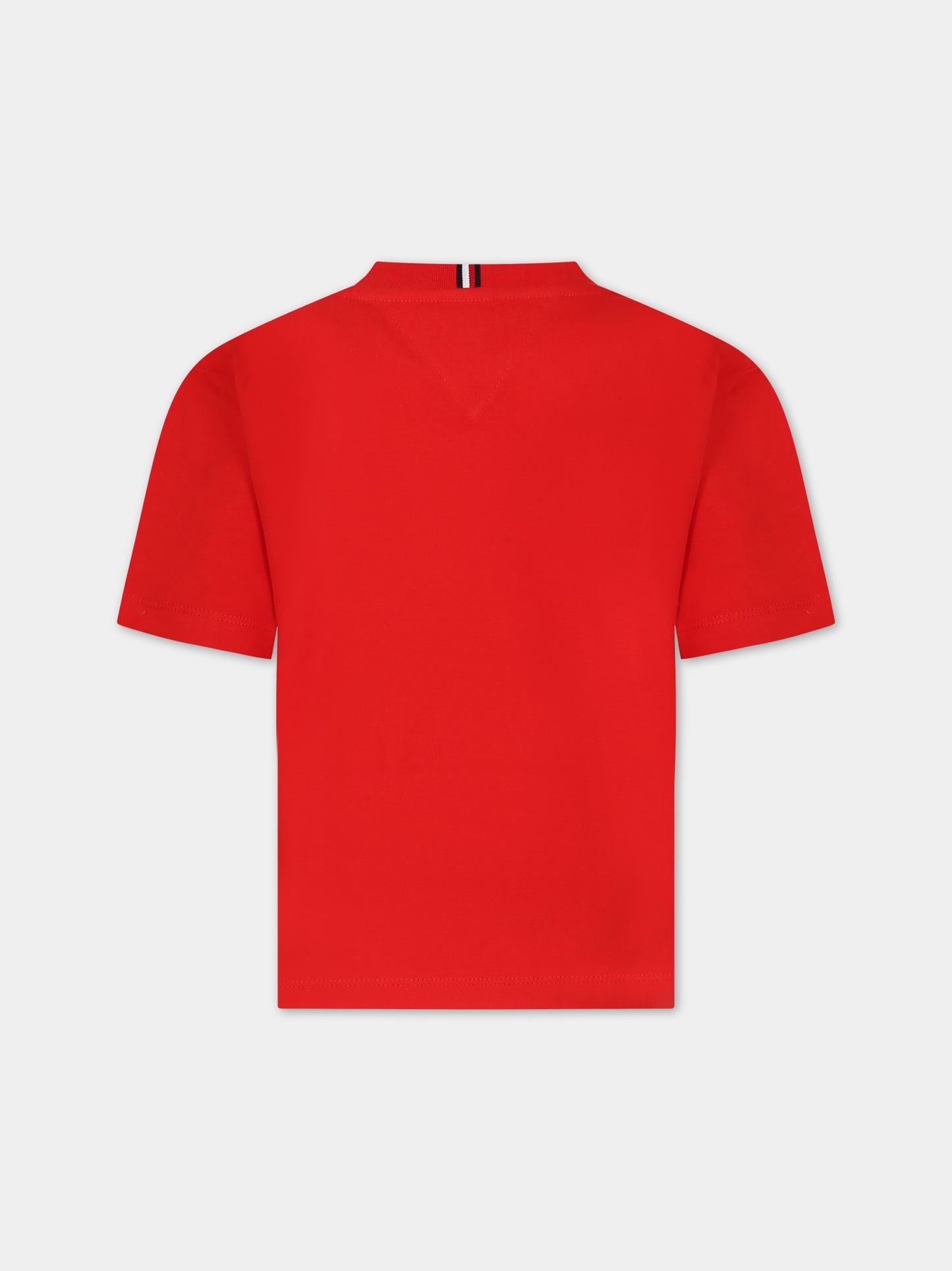 T-shirt rossa per bambino con logo,Tommy Hilfiger Junior,23WMTHKB0KB08548T SNE