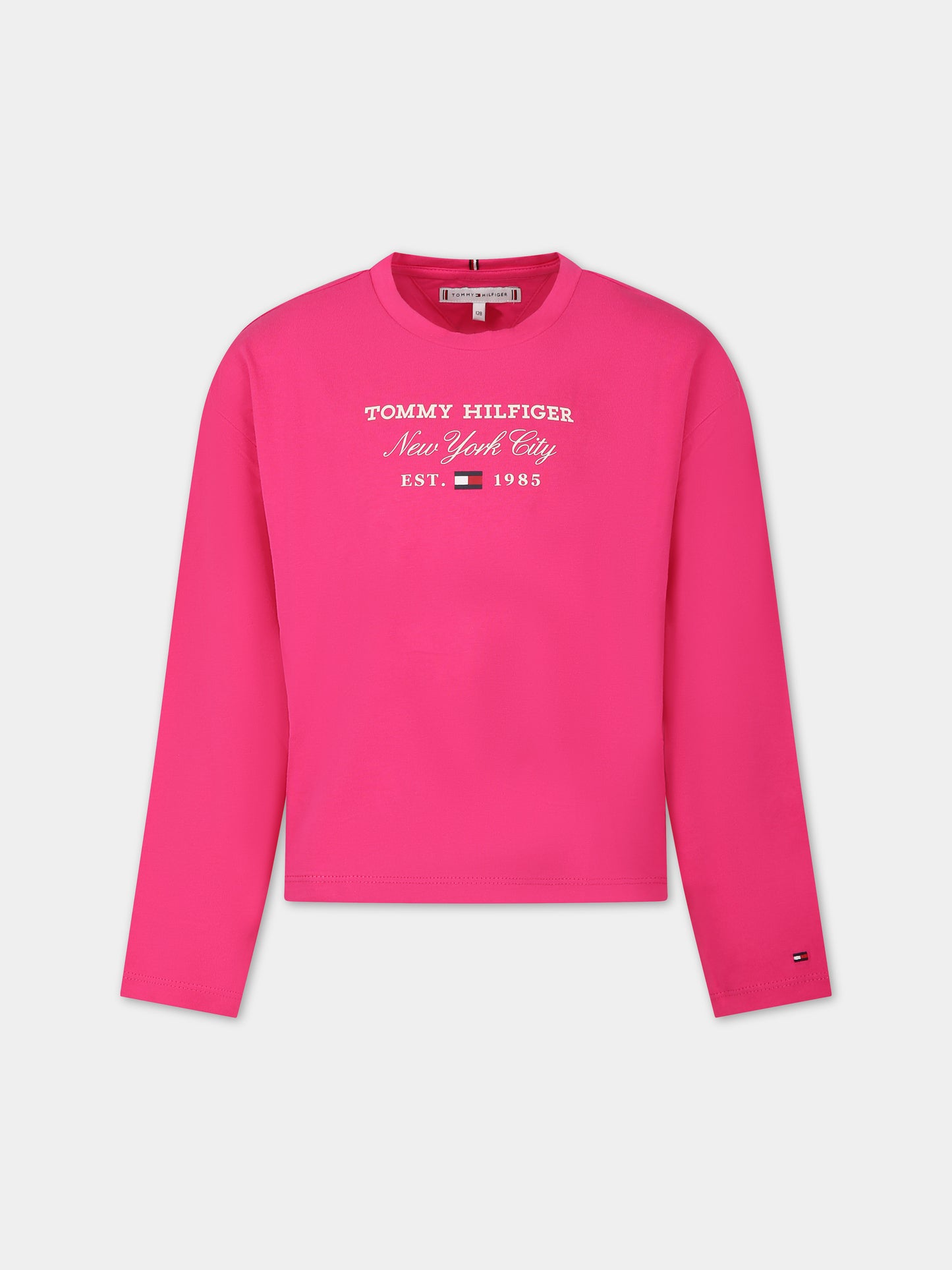 T-shirt rosa per bambina con logo,Tommy Hilfiger Junior,23W KG0KG07643 TP1