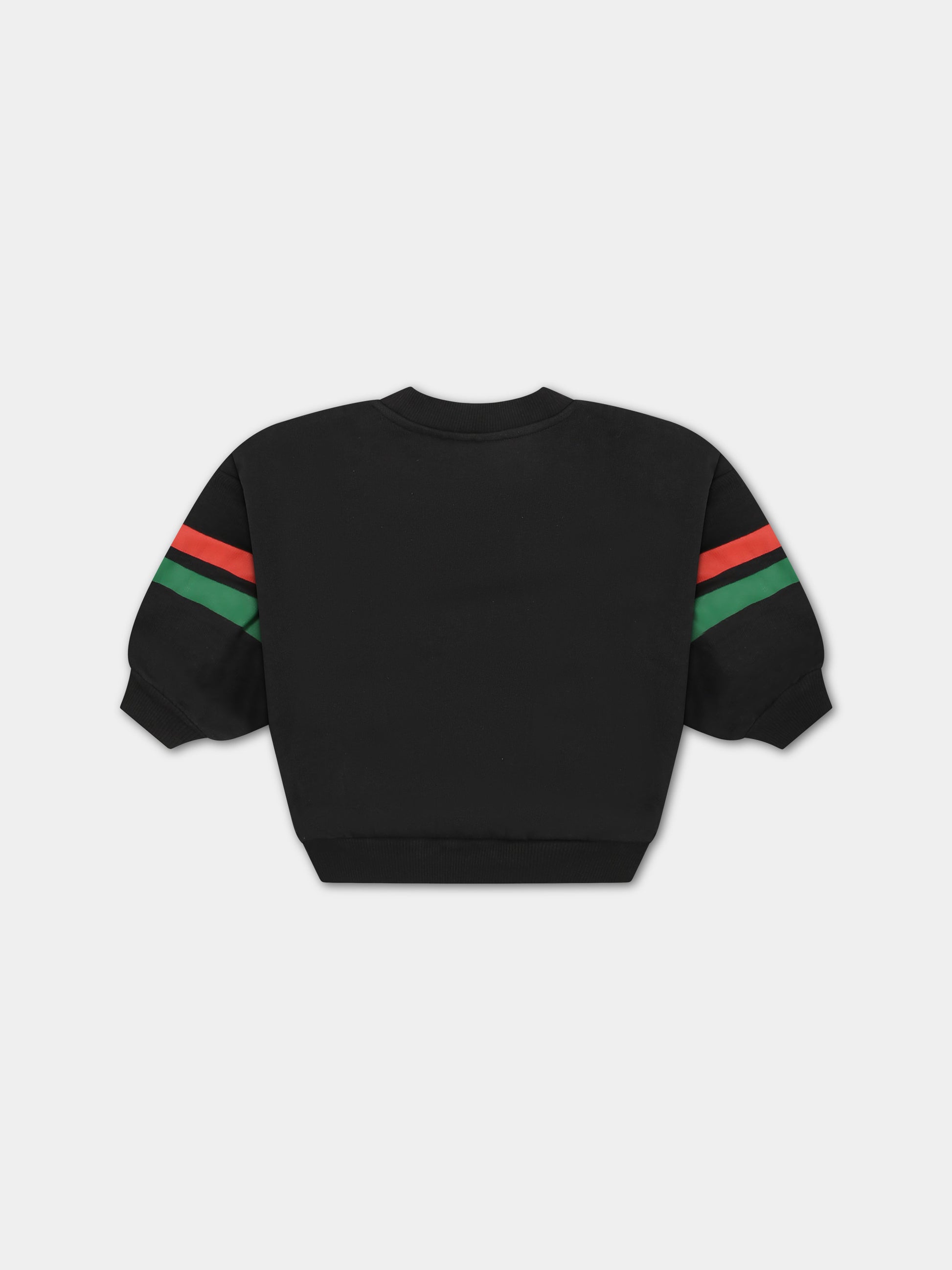 Felpa nera per neonati con scritta,Mini Rodini,2412011999