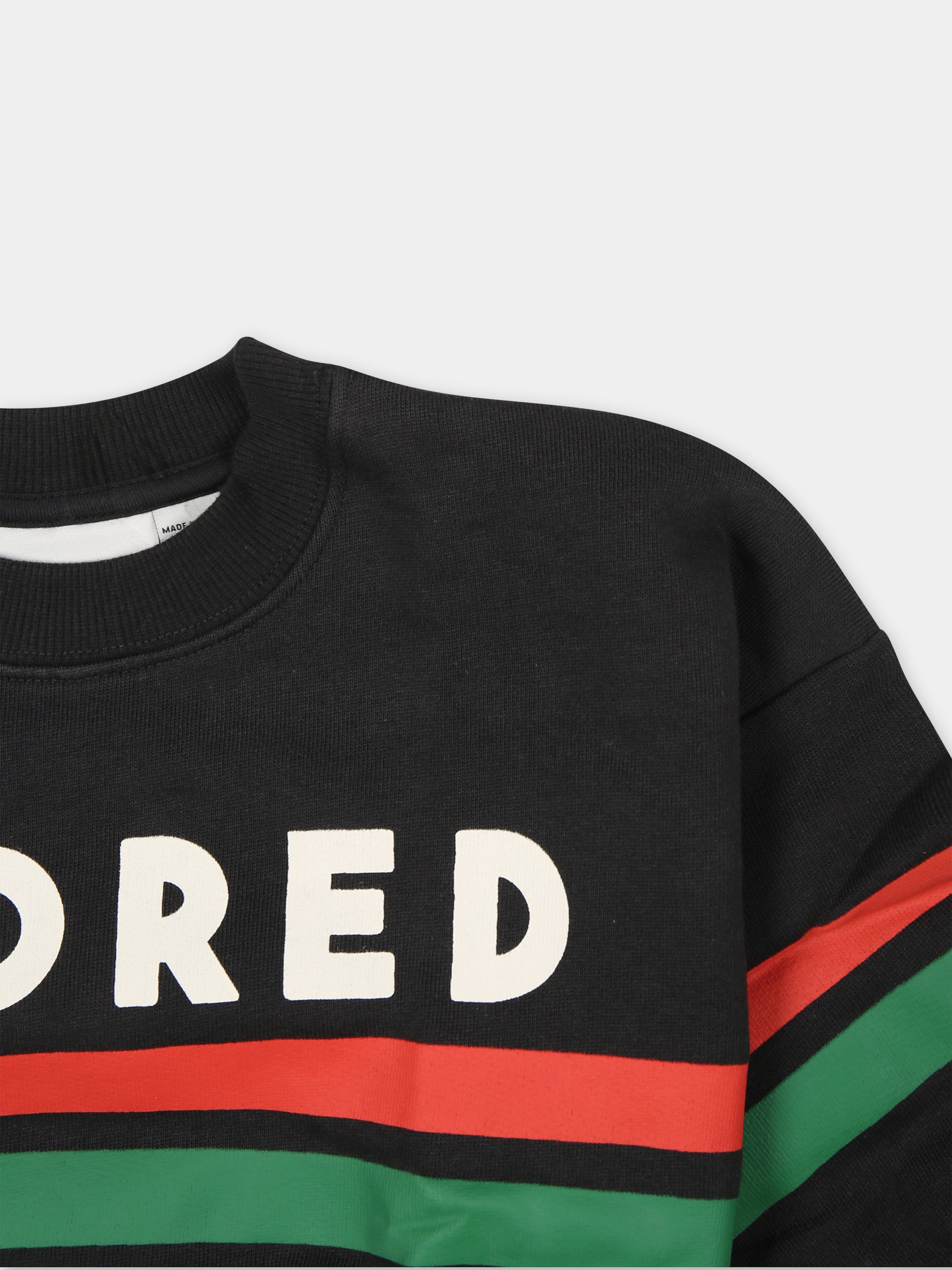 Felpa nera per neonati con scritta,Mini Rodini,2412011999