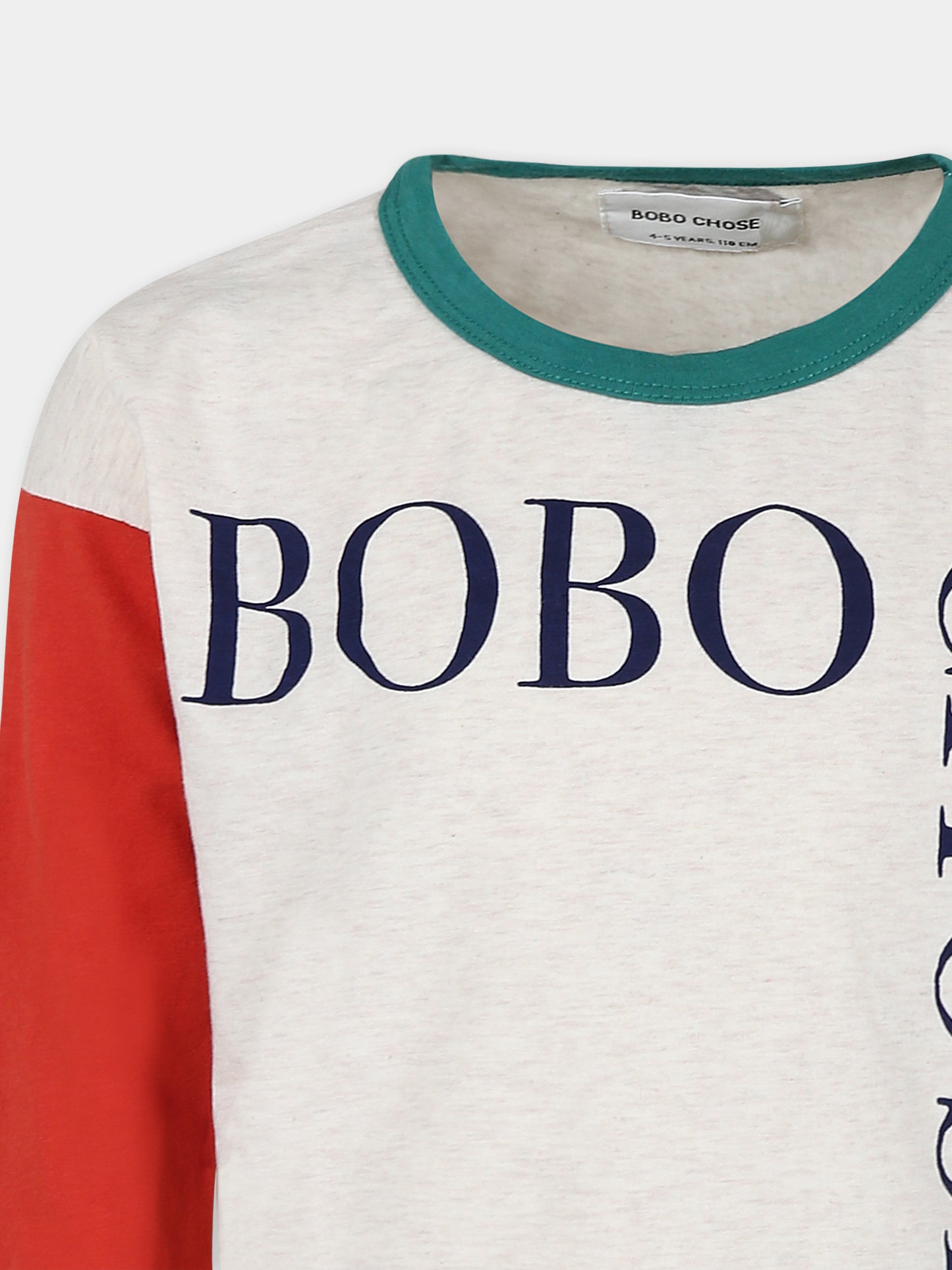 T-shirt beige per bambini con logo,Bobo Choses,B224AC014