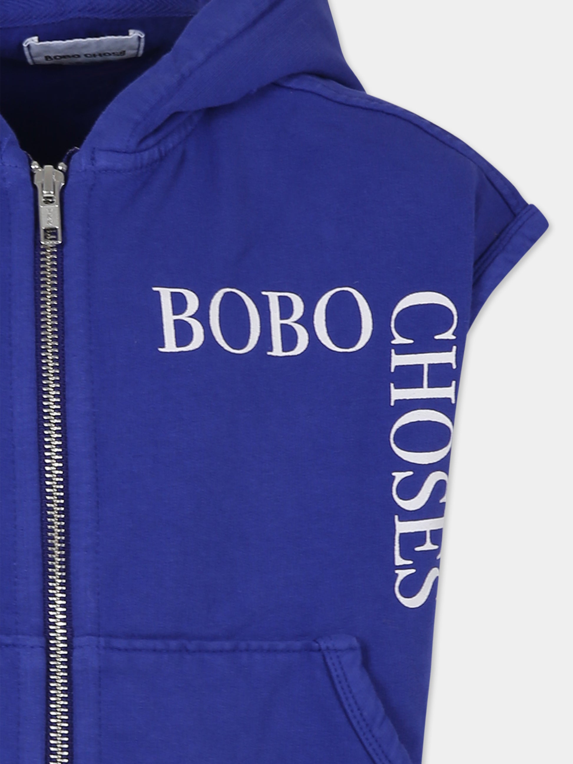 Felpa blu per bambini con logo,Bobo Choses,B224AC059