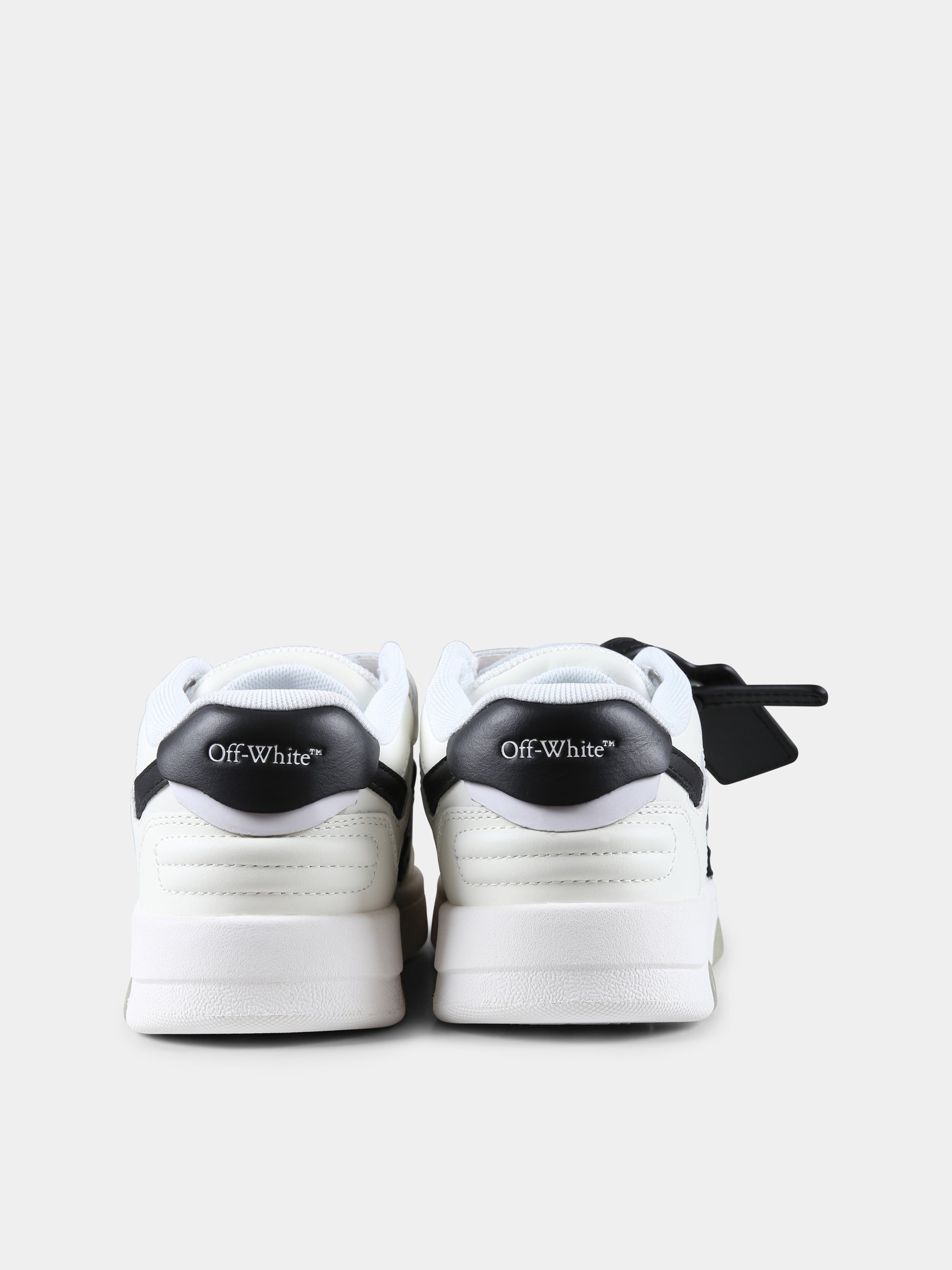 Sneakers Out of Office bianche per bambino con iconica freccia,Off White,OBIA008C99LEA0020110