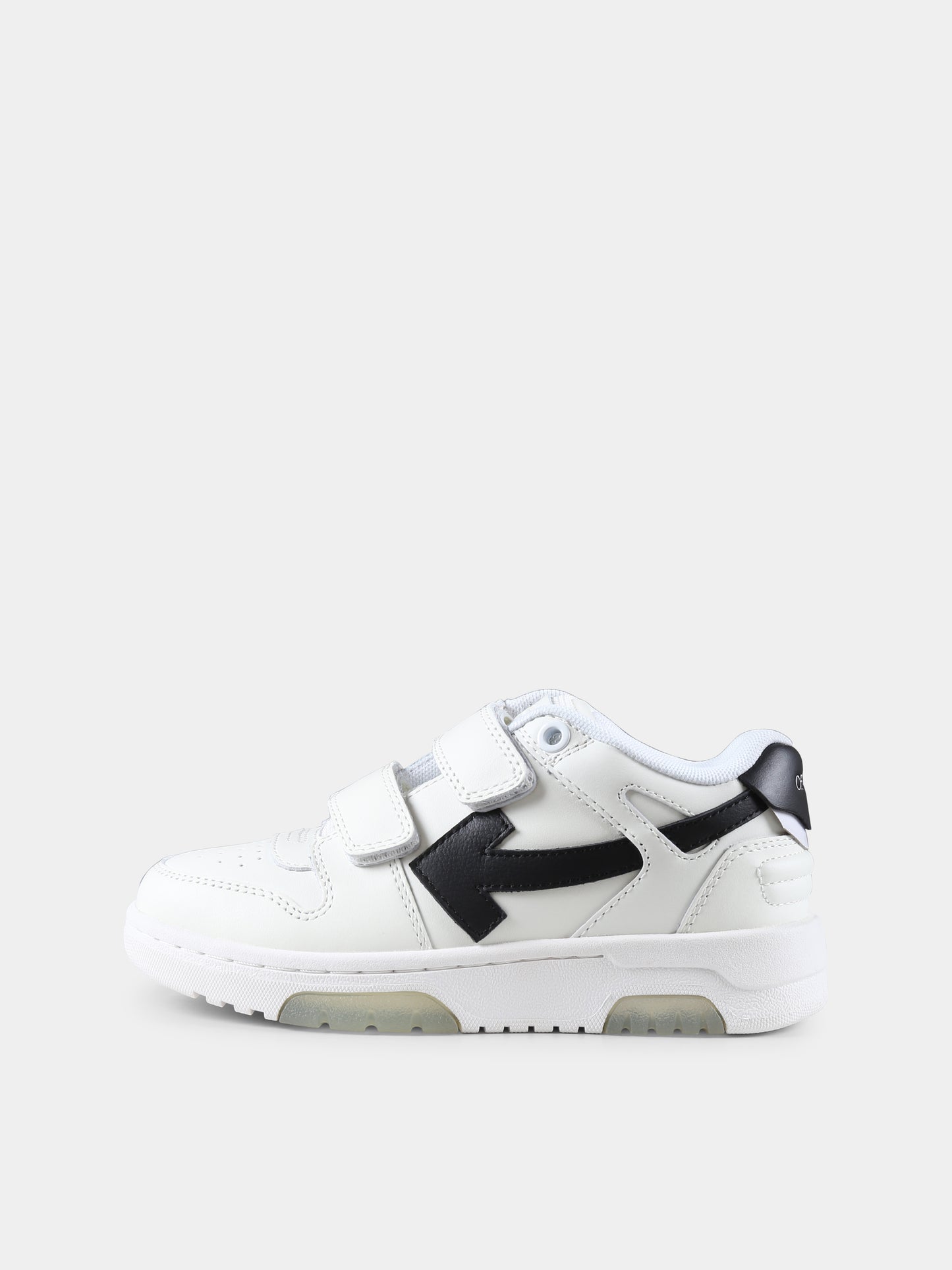 Sneakers Out of Office bianche per bambino con iconica freccia,Off White,OBIA008C99LEA0020110