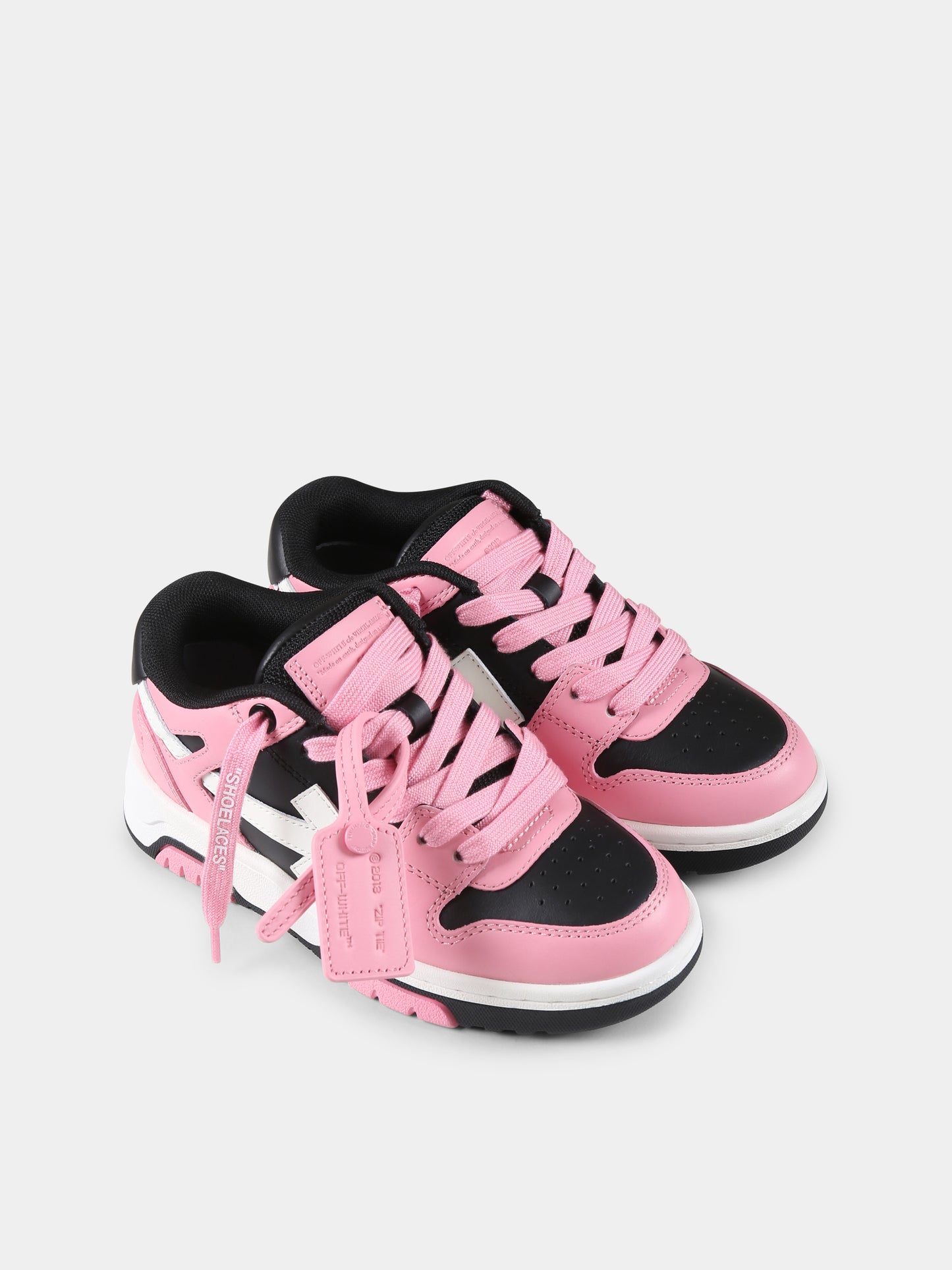 Sneakers Out of Office rosa per bambina con freccia,Off White,OGIA007F24LEA0011030