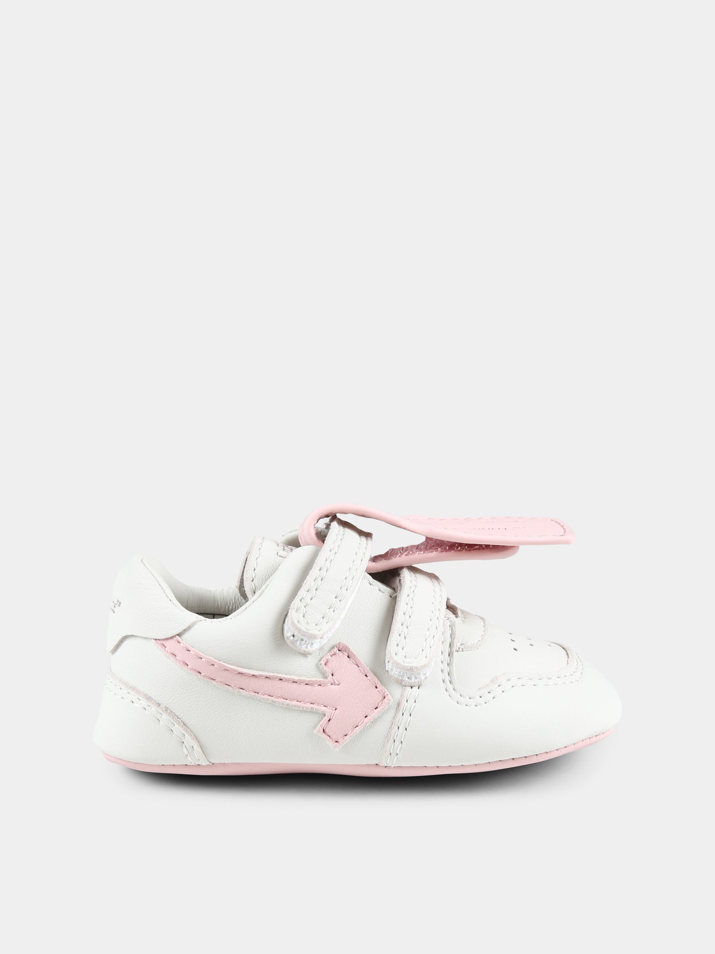 Sneakers bianche per neonata con freccia,Off White,OGIX001F24LEA002013C