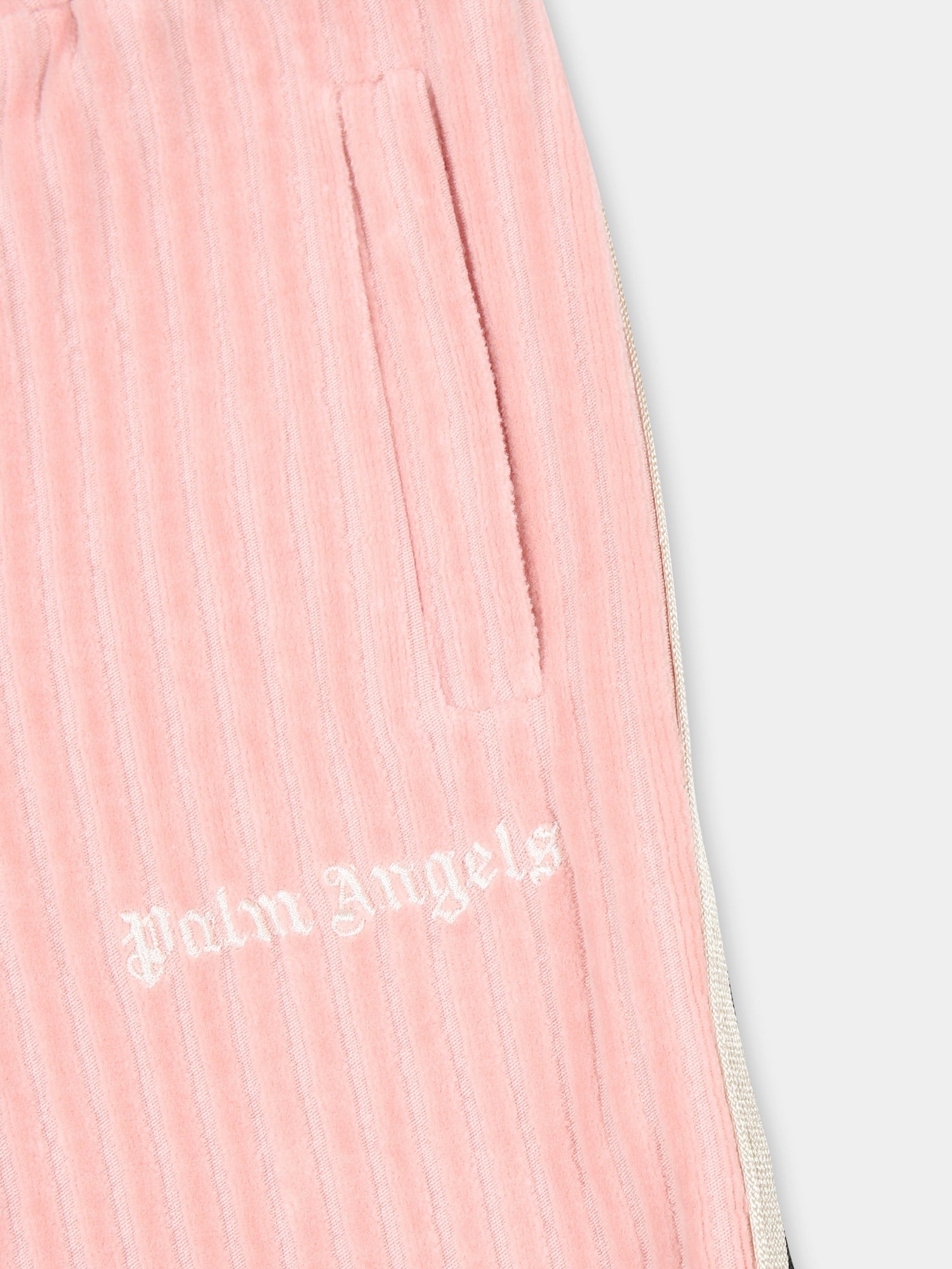 Pantaloni rosa per neonata con logo,Palm Angels,PG4X001F24FLE0013103