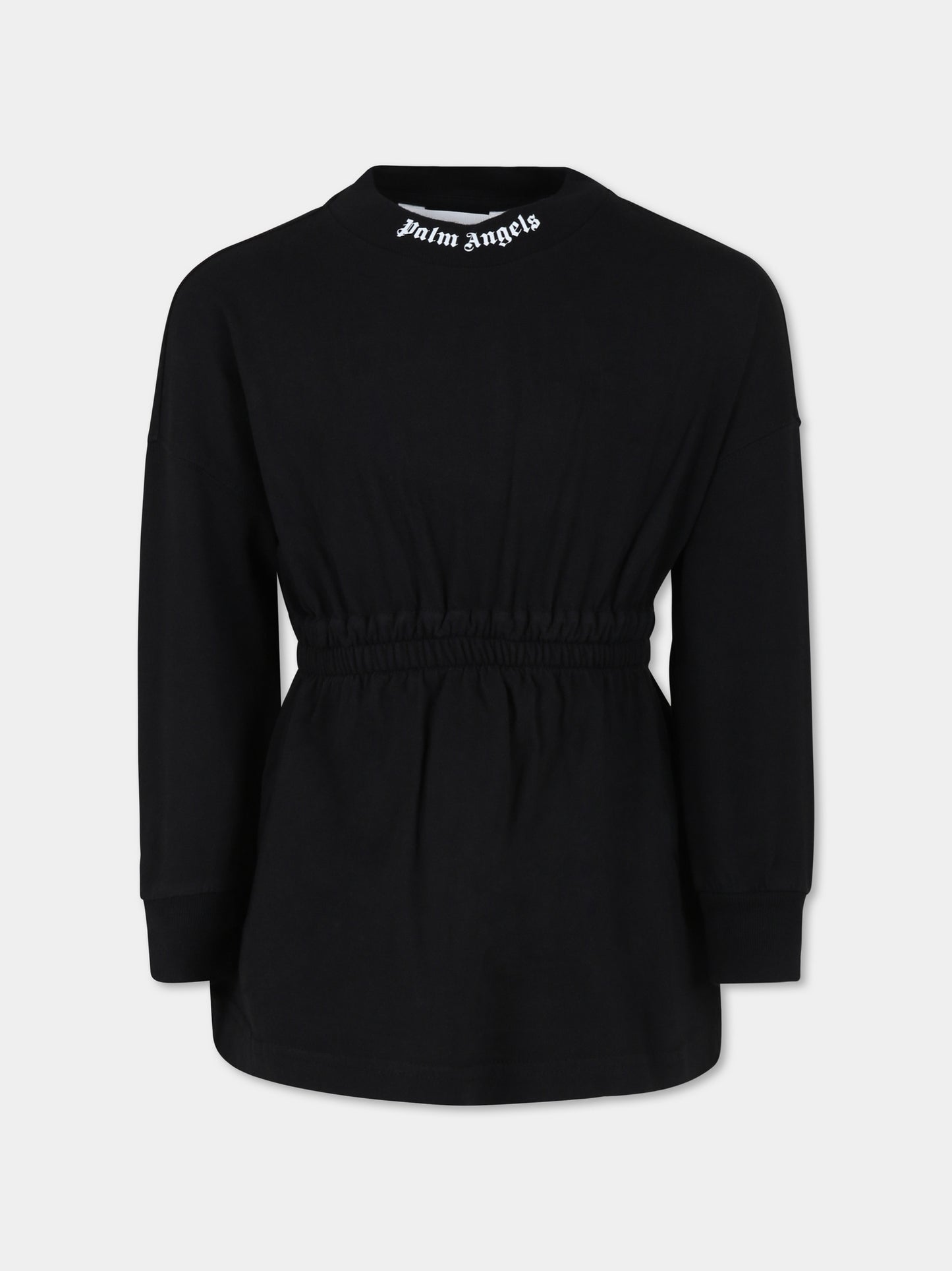 Vestito nero per bambina con logo,Palm Angels,PGDH005C99JER0011001
