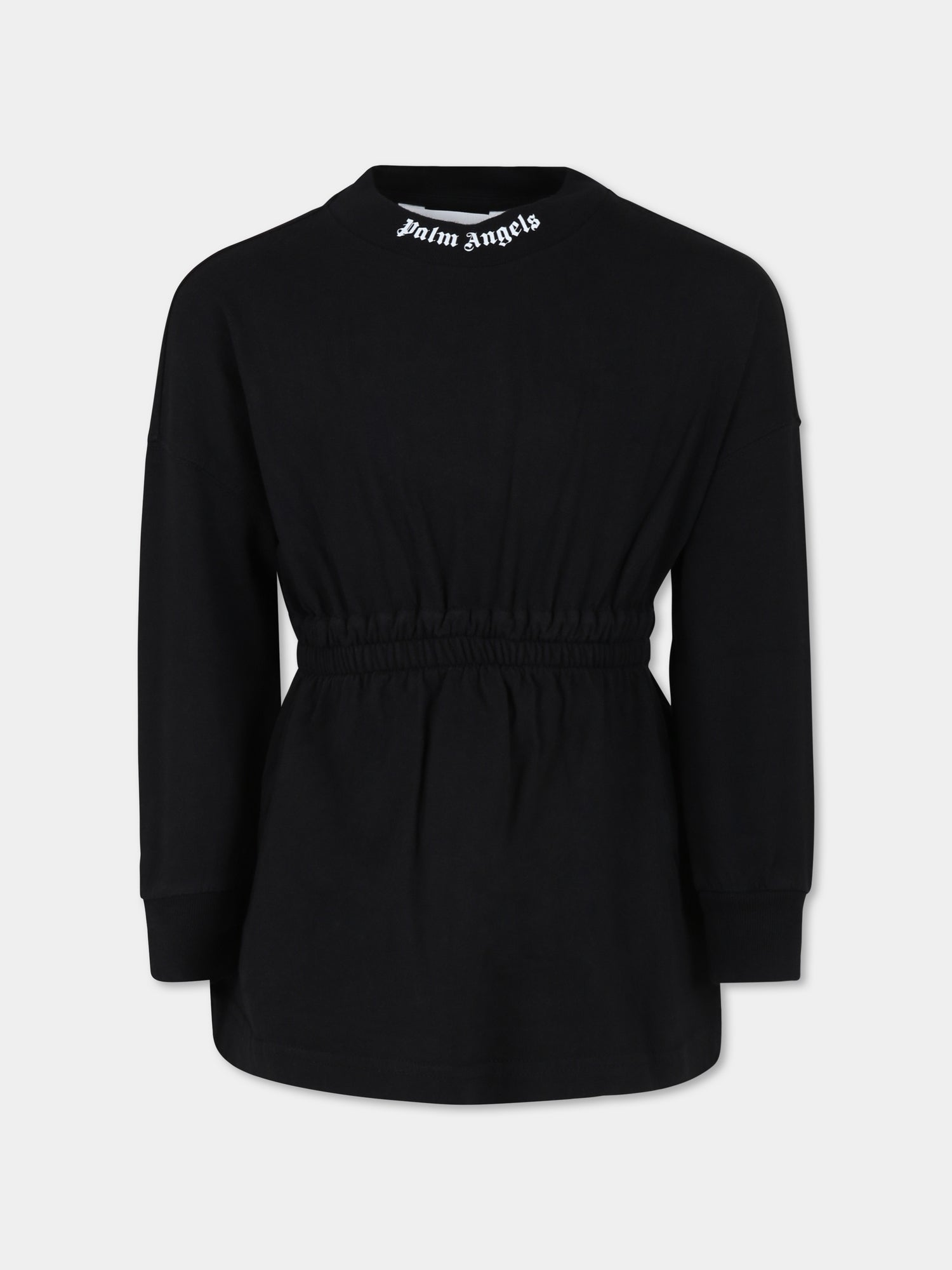 Vestito nero per bambina con logo,Palm Angels,PGDH005C99JER0011001
