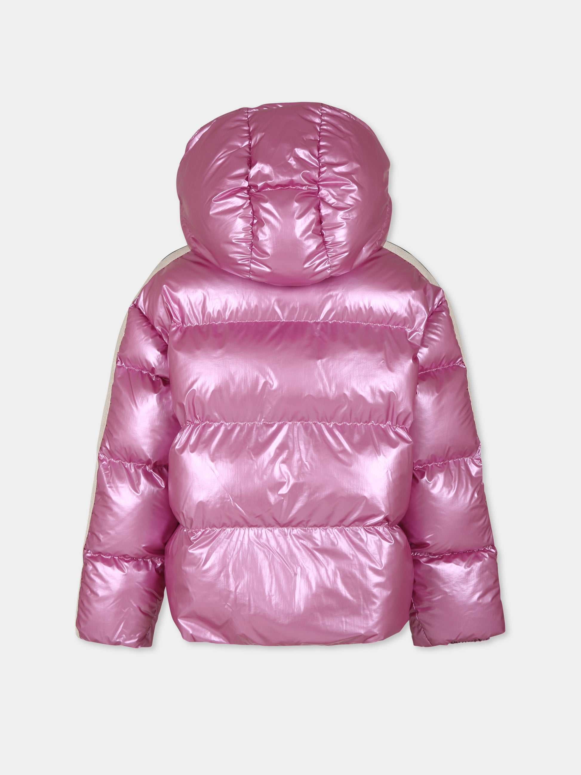 Piumino rosa per bambina con logo,Palm Angels,PGEJ002F24FAB0033003