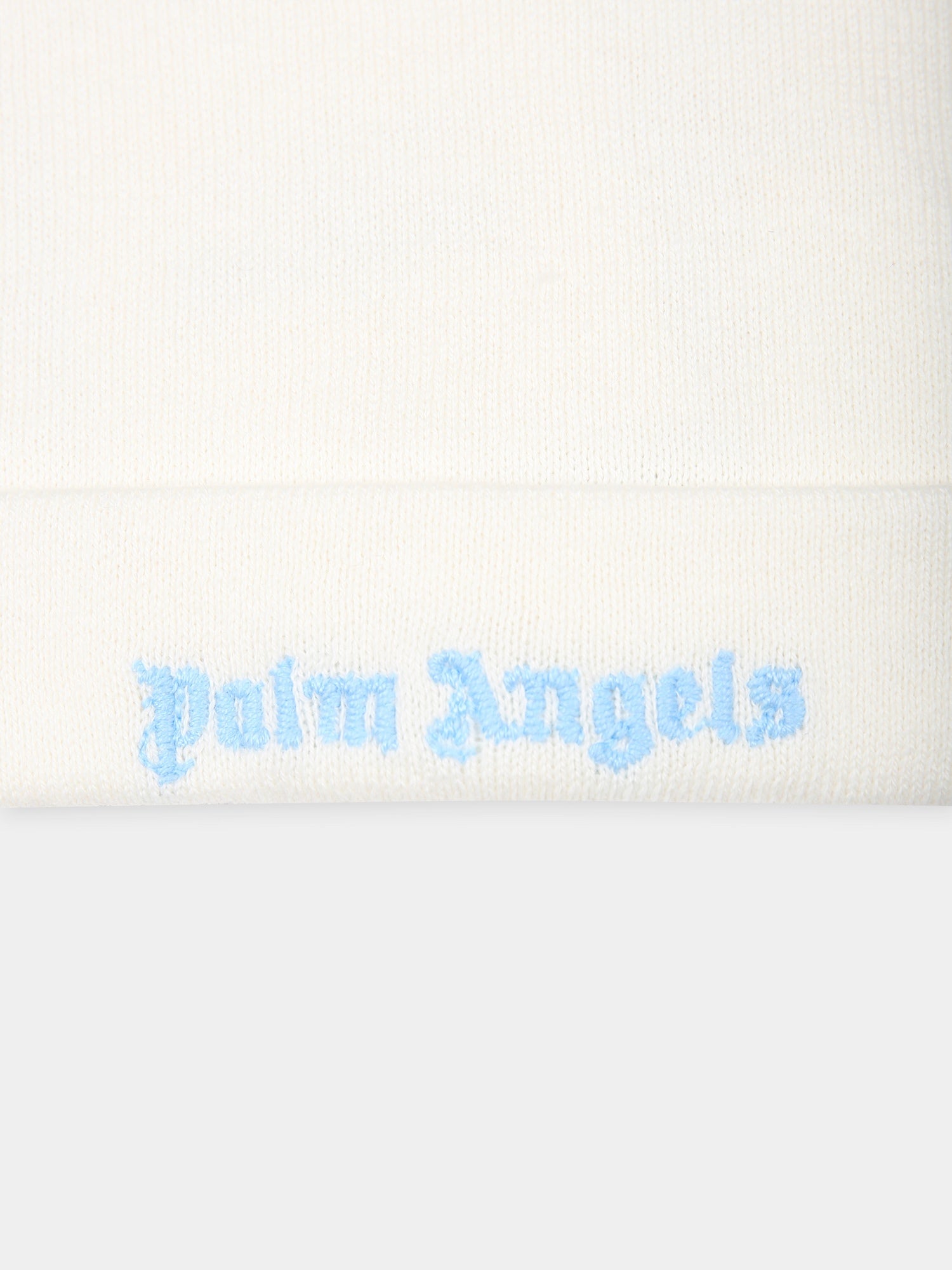 Berretto avorio per neonato con logo,Palm Angels,PBXS001F24KNI0010440