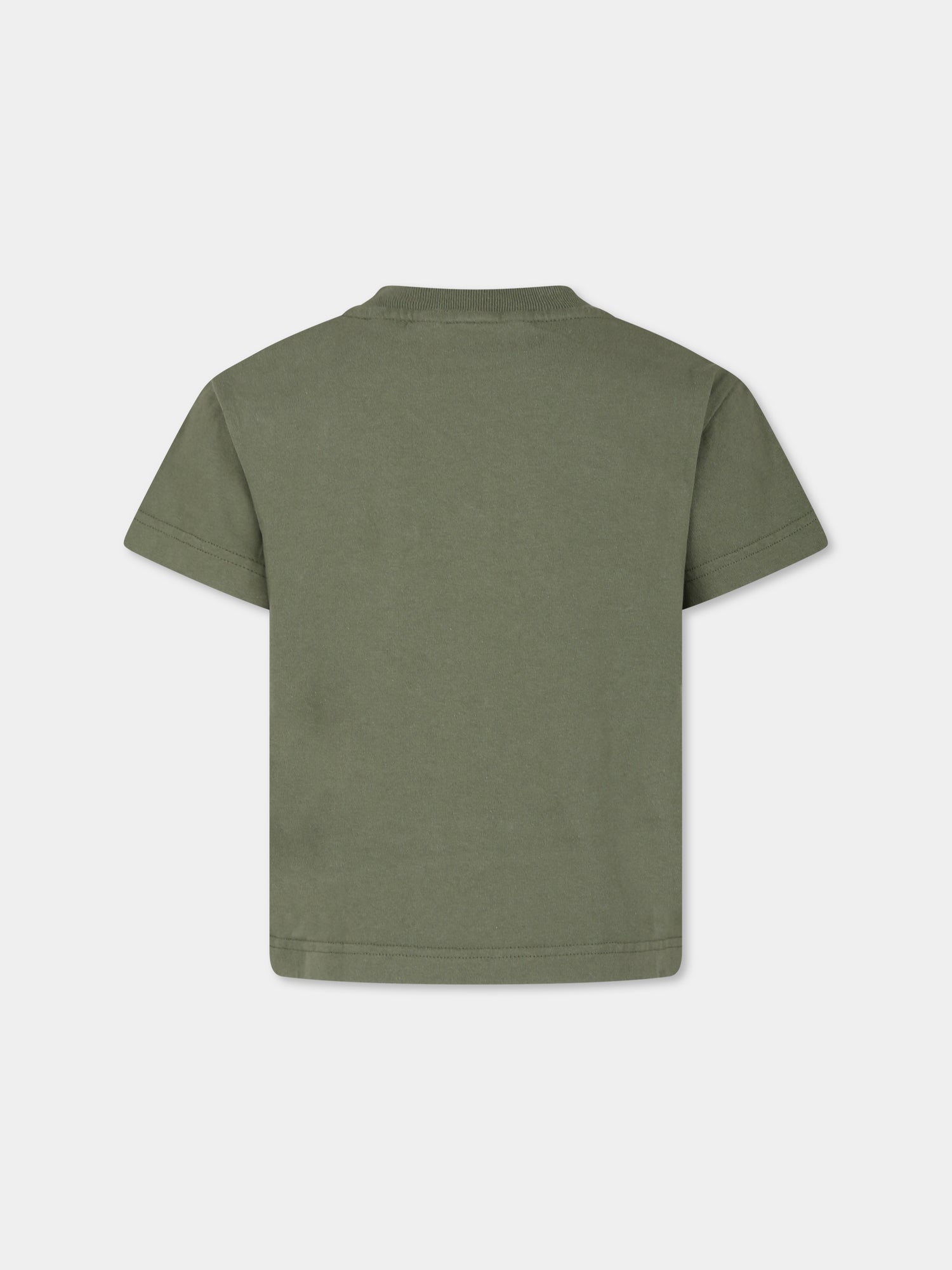 T-shirt verde per bambino con orso,Palm Angels,PBAA003C99JER0055660