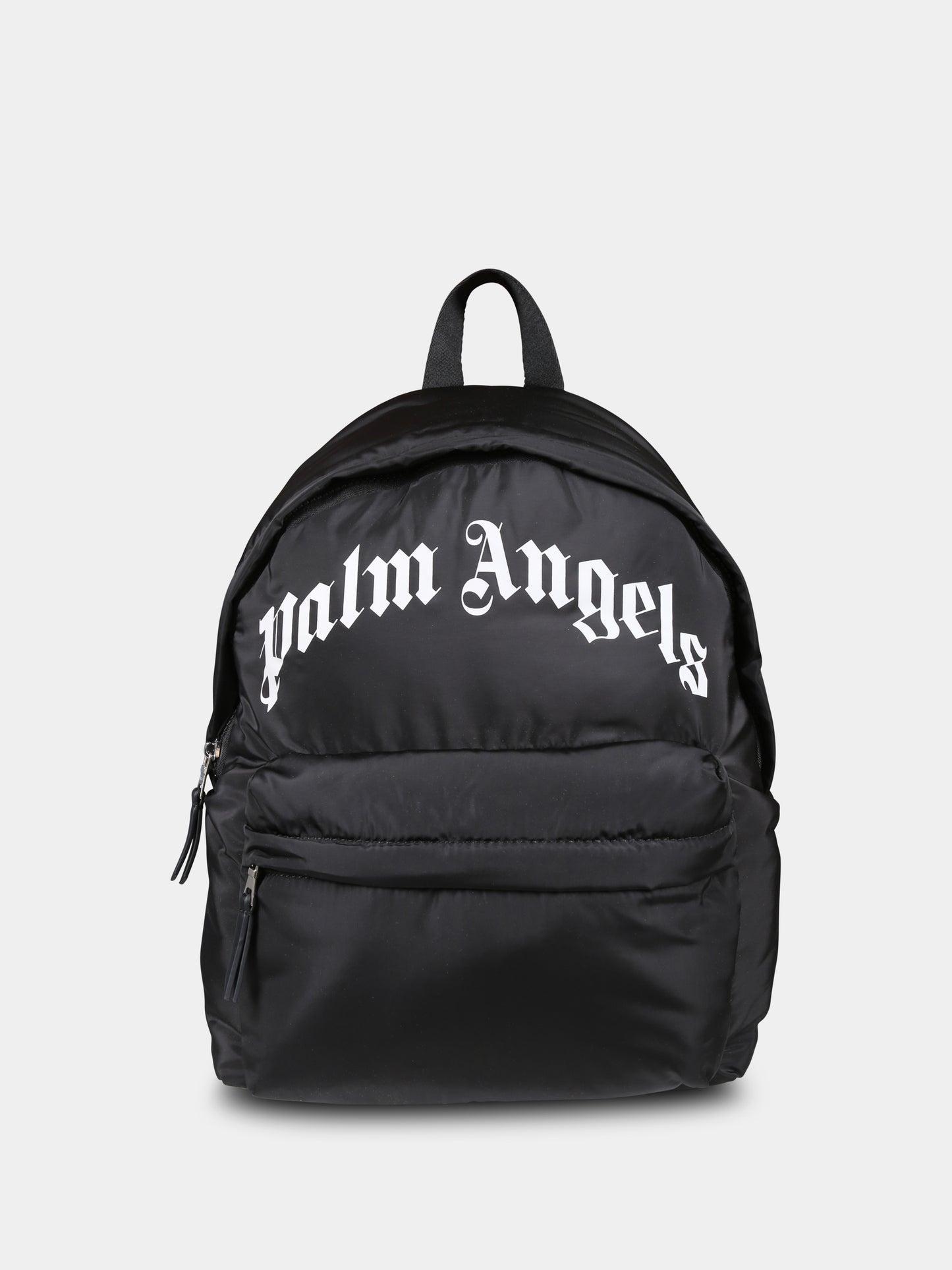Zaino nero per bambino con logo bianco,Palm Angels,PBNB015C99FAB0011001